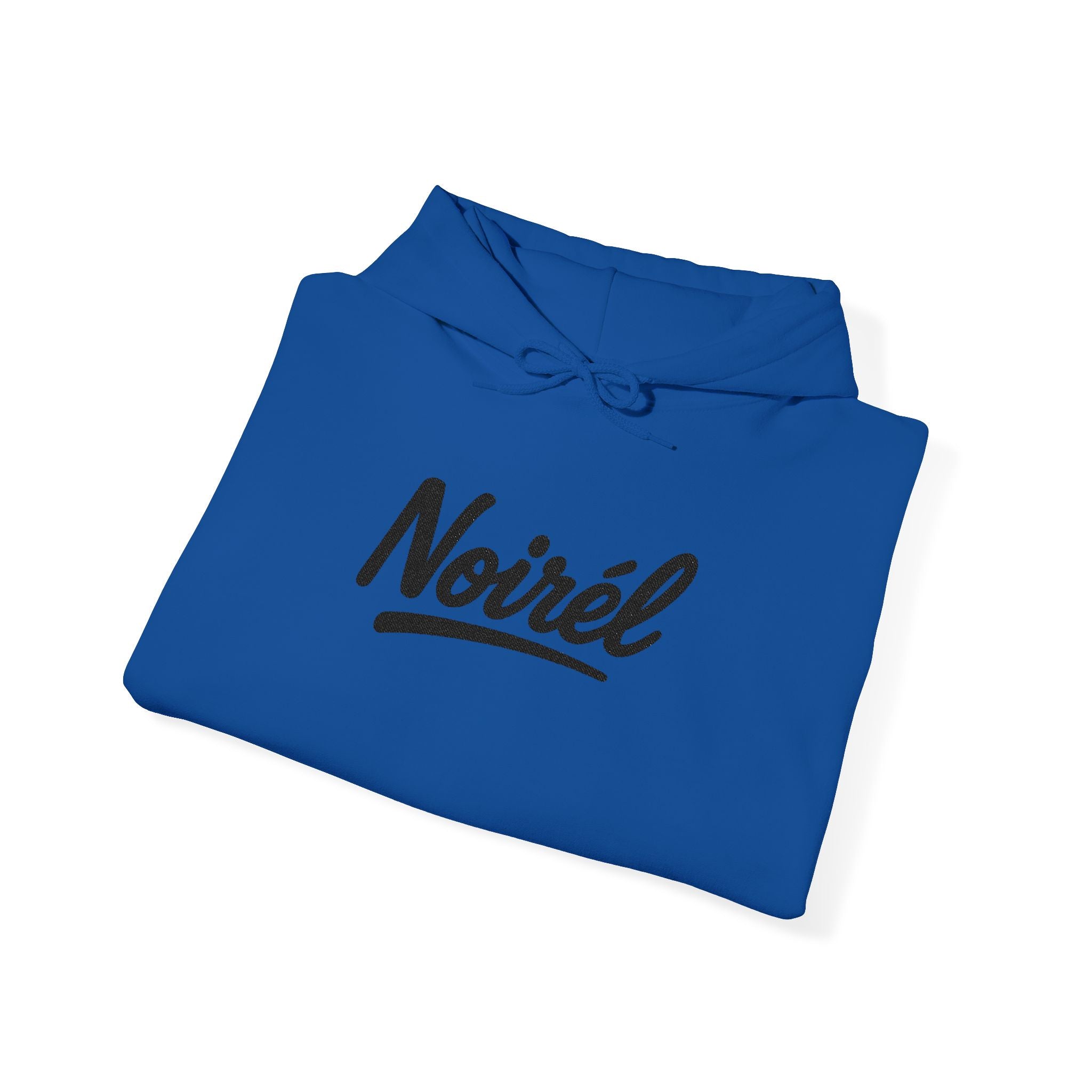 NOIRÉL Script Hoodie – Schwarz gesticktes Logo