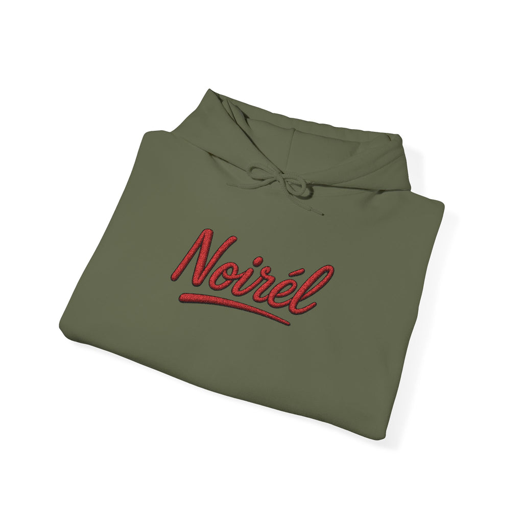 NOIRÉL Script Hoodie – Rot gesticktes Logo
