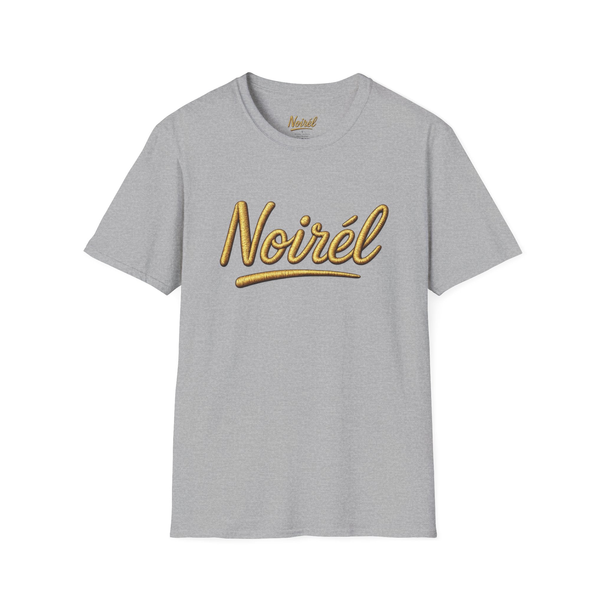 T-Shirt — 'Noirél' Gold Script Logo Tee