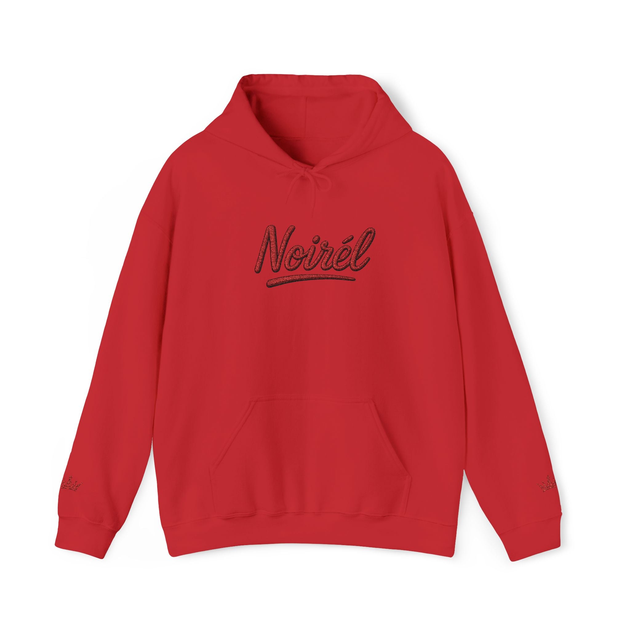 NOIRÉL Script Hoodie – Rot gesticktes Logo