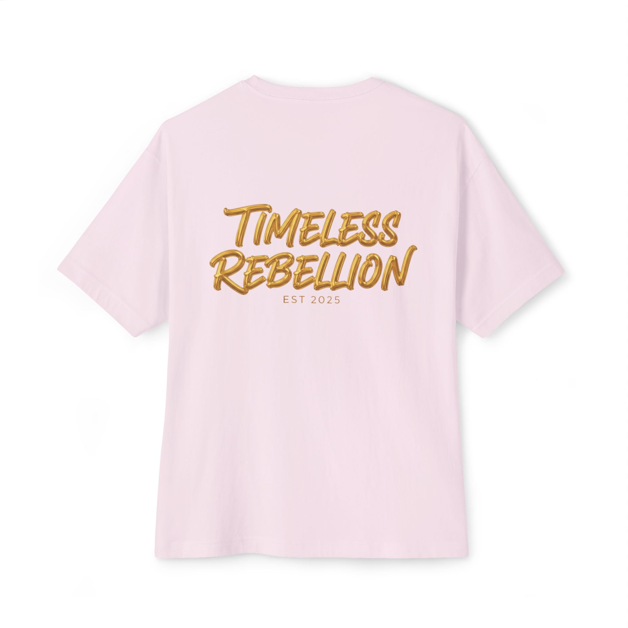 Timeless Rebellion Boxy Tee — "Noirél" Script White Oversized T‑Shirt