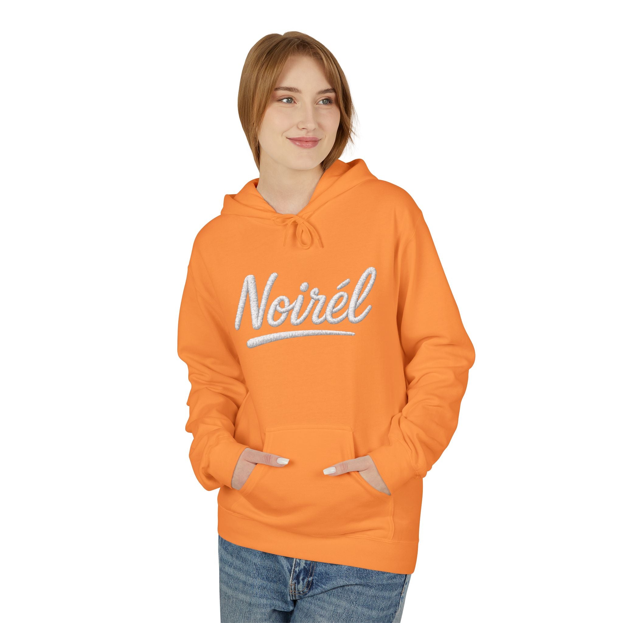 NOIREL Hoodie – white Script Print