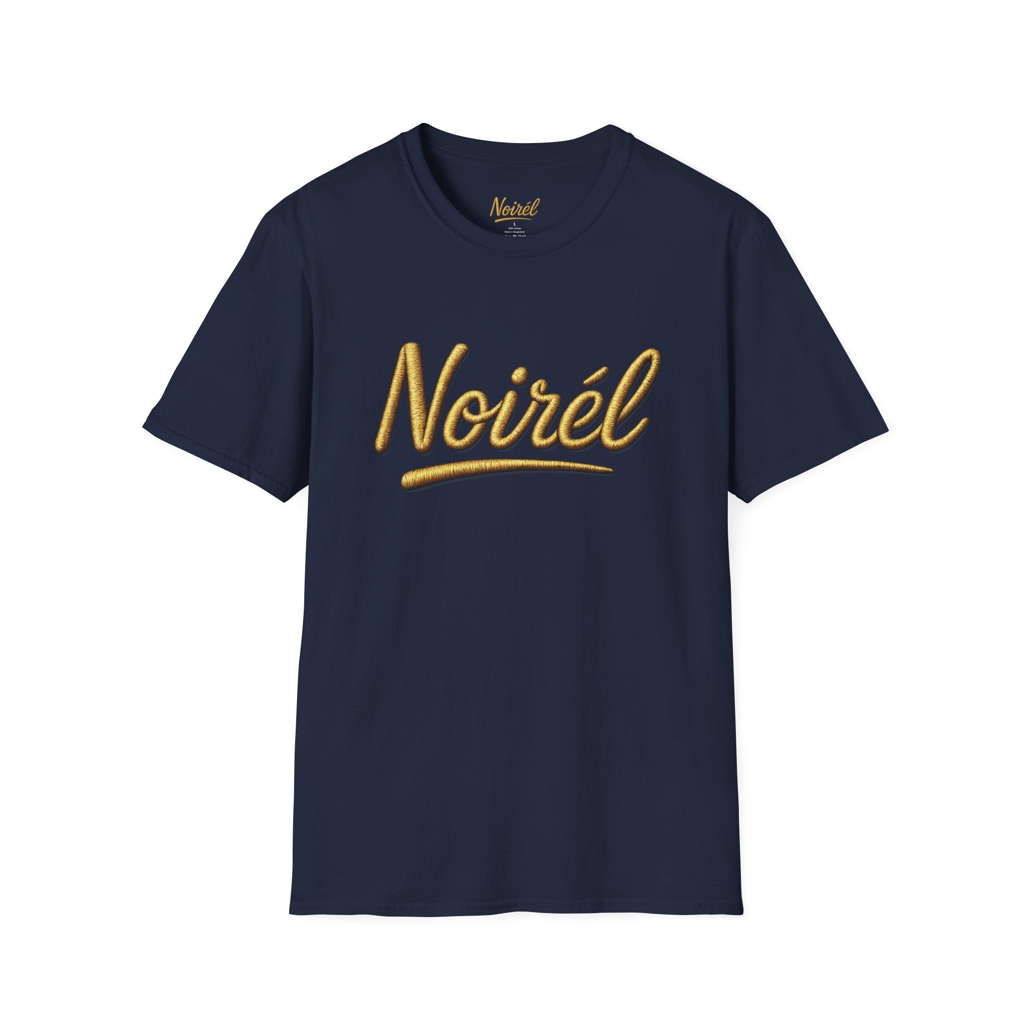 T-Shirt — 'Noirél' Gold Script Logo Tee