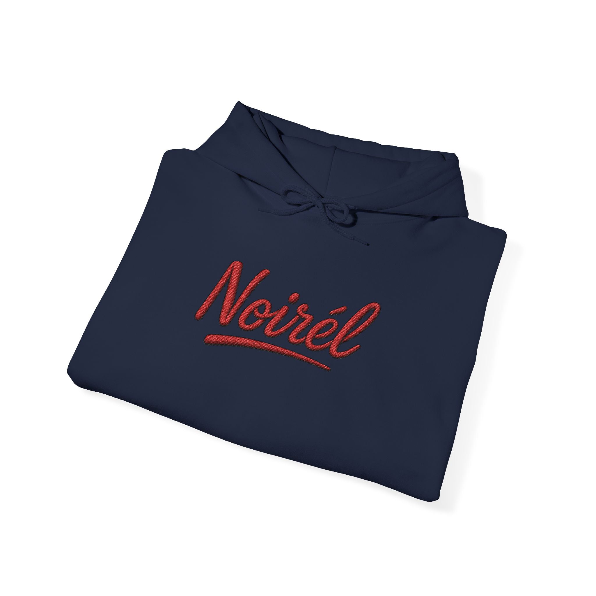 NOIRÉL Script Hoodie – Rot gesticktes Logo