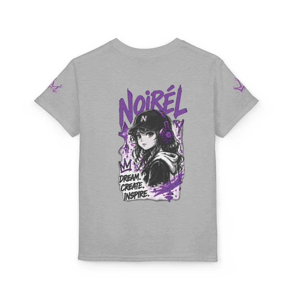 Noirel Kinder T-Shirt – „Dream. Create. Inspire.“ Graffiti Crown Tee