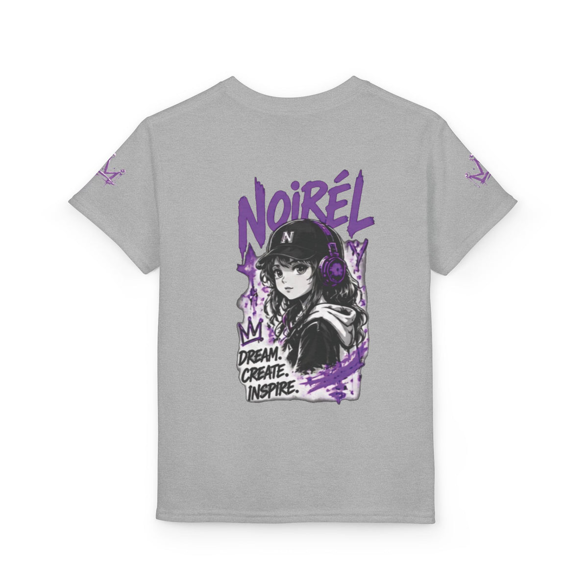 Noirel Kinder T-Shirt – „Dream. Create. Inspire.“ Graffiti Crown Tee