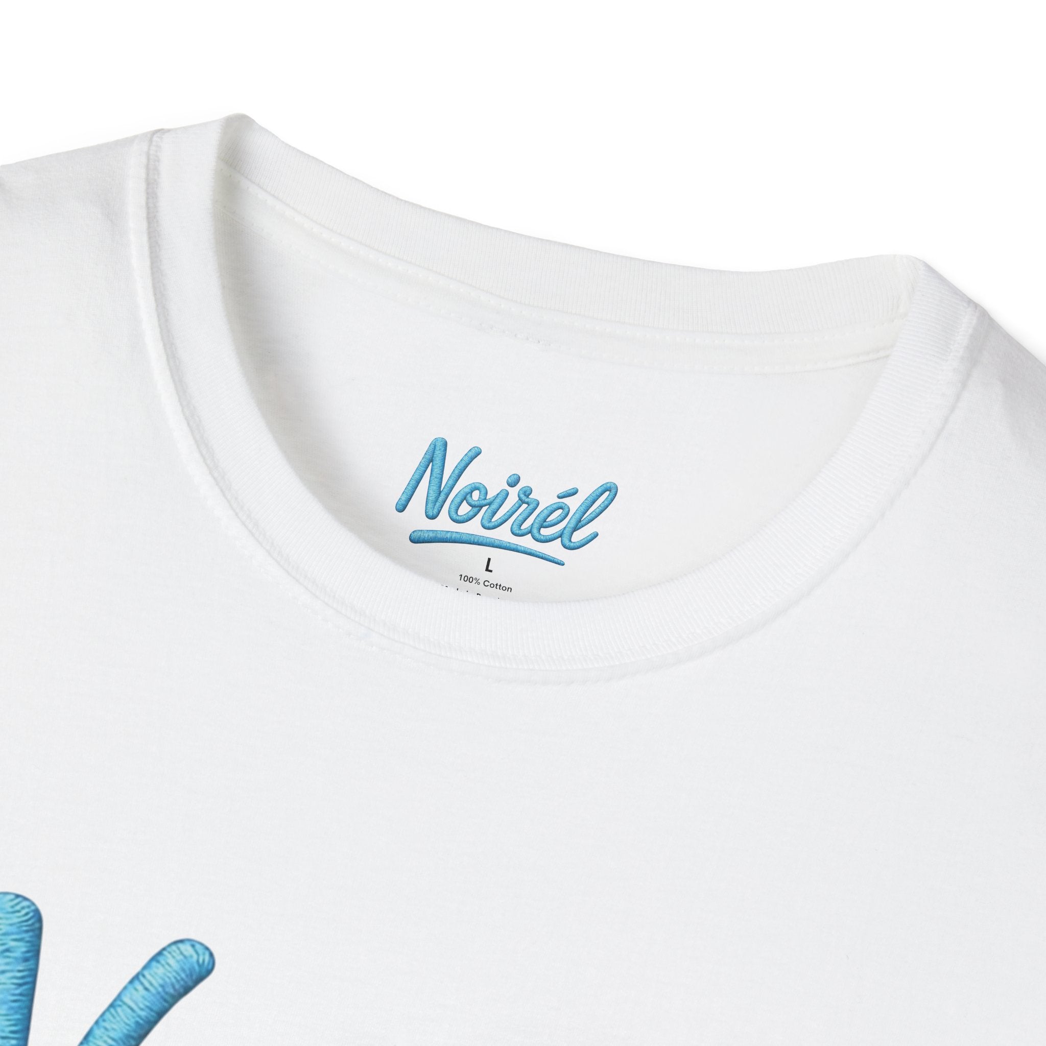 NOIRÉL T-Shirt – Light Blue Script Print