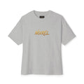 Timeless Rebellion Boxy Tee — "Noirél" Script White Oversized T‑Shirt
