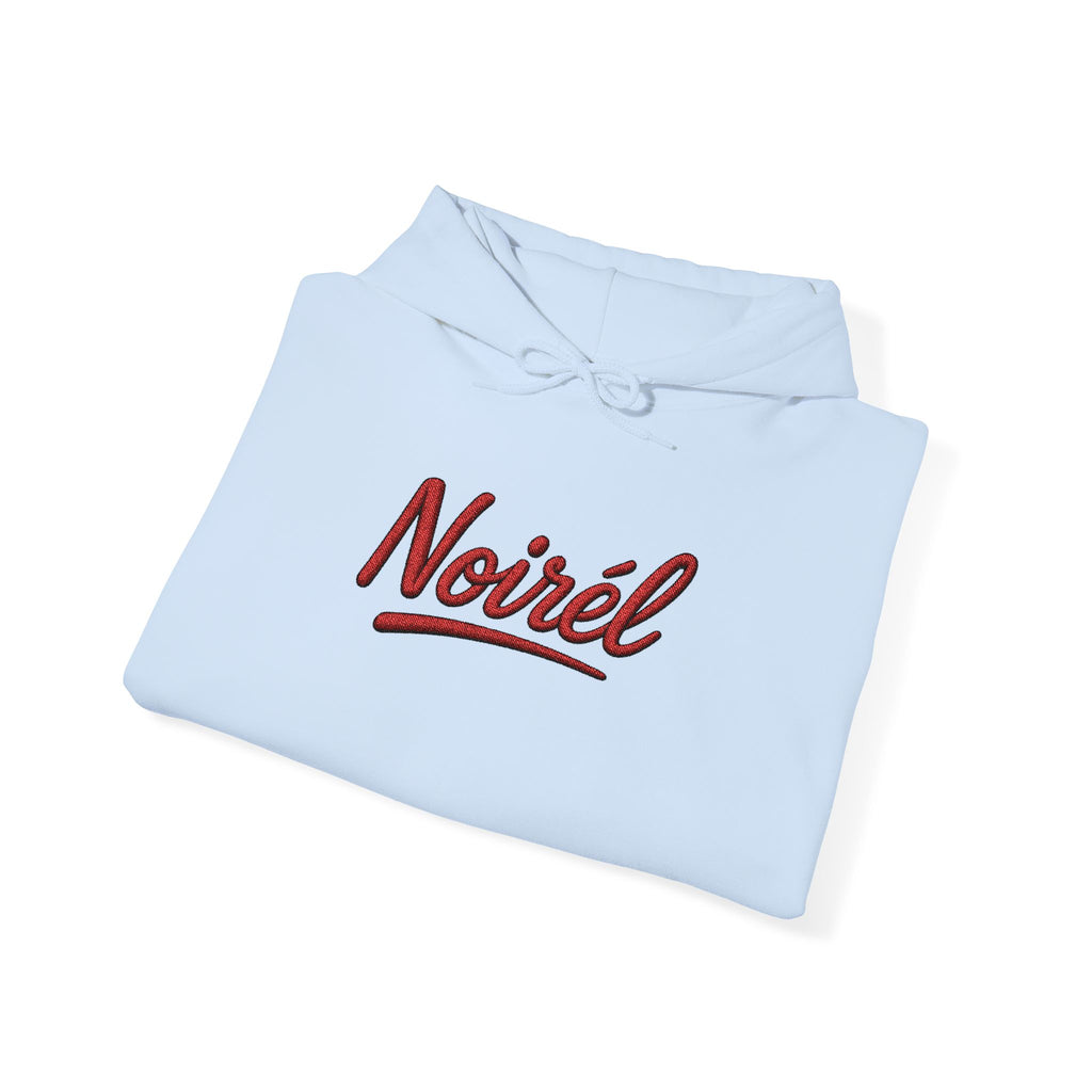 NOIRÉL Script Hoodie – Rot gesticktes Logo