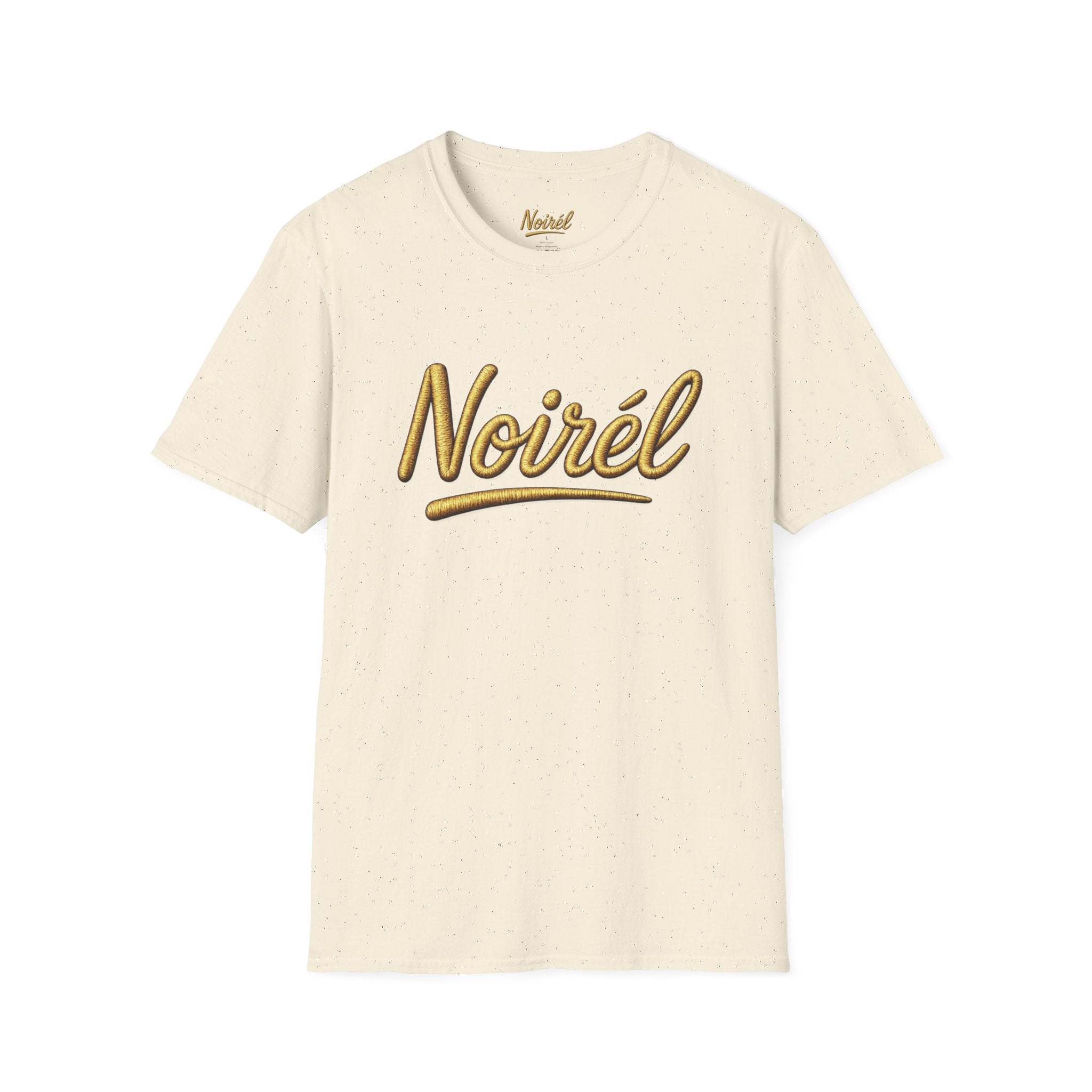 T-Shirt — 'Noirél' Gold Script Logo Tee