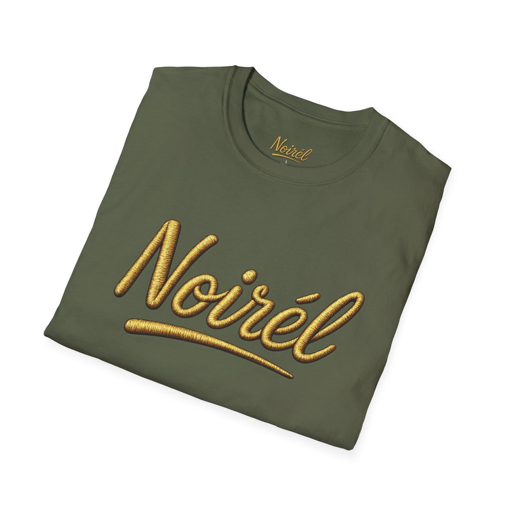 NOIRÉL T-Shirt – Gold Script Print