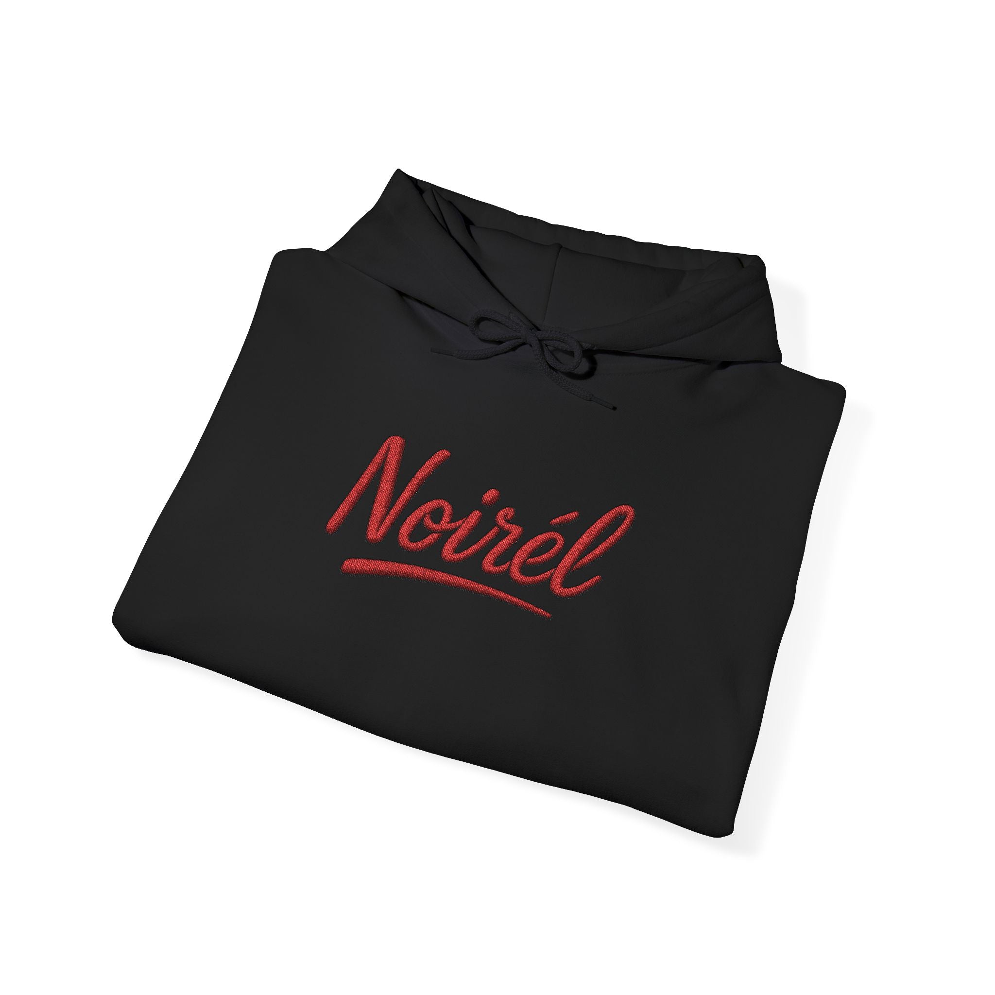 NOIRÉL Script Hoodie – Rot gesticktes Logo