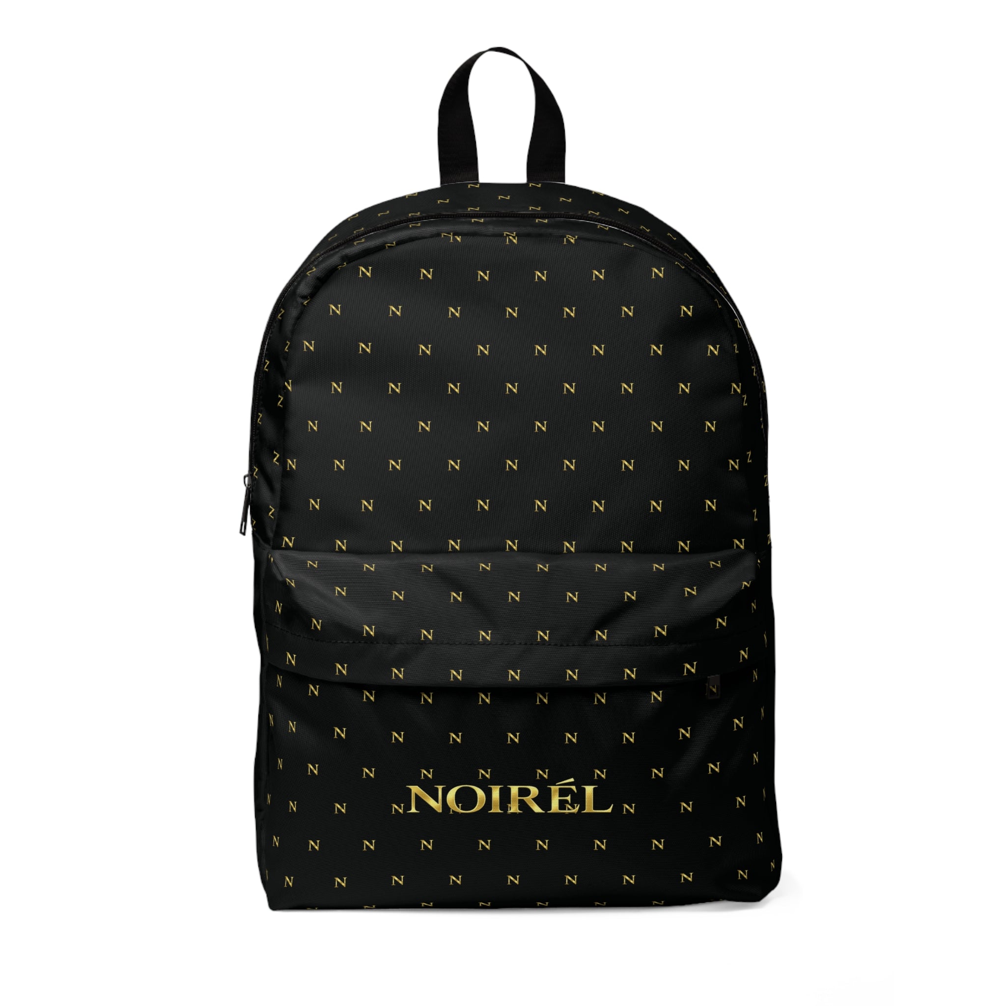Noirel Monogram Backpack — Luxe Black & Gold Classic Backpack