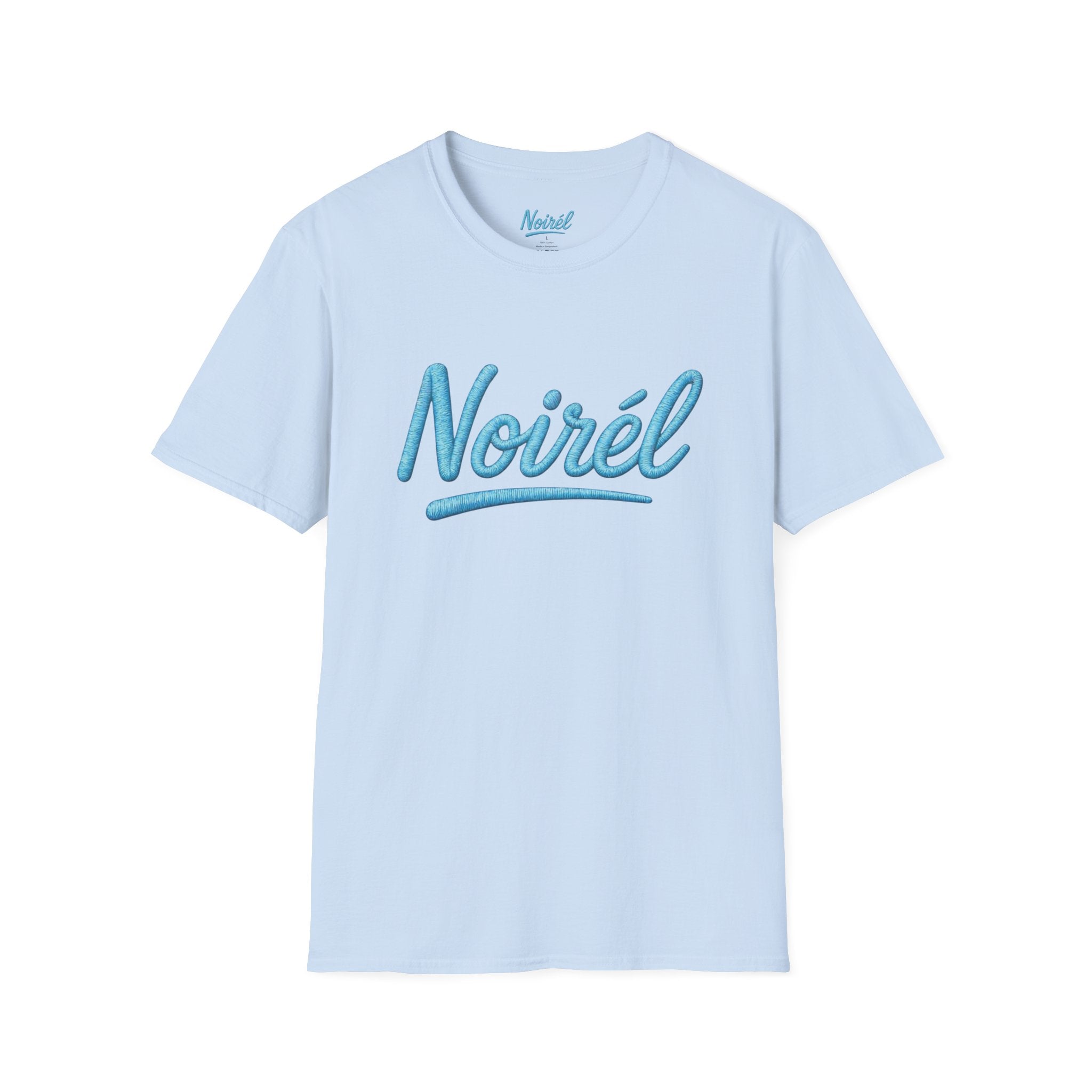 NOIRÉL T-Shirt – Light Blue Script Print