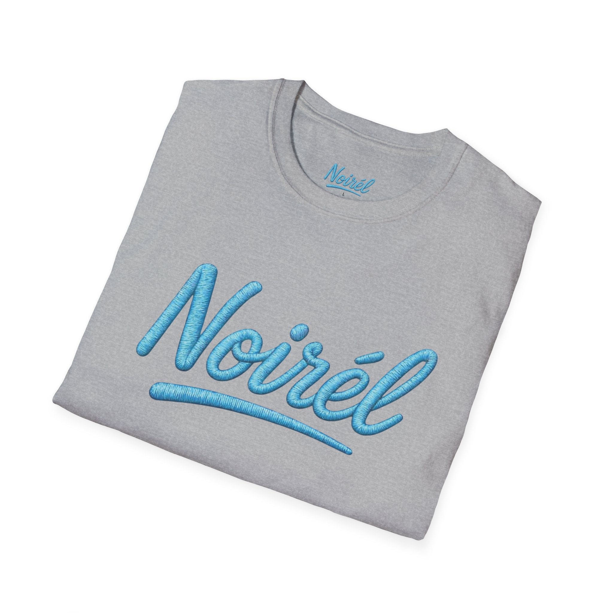 NOIRÉL T-Shirt – Light Blue Script Print