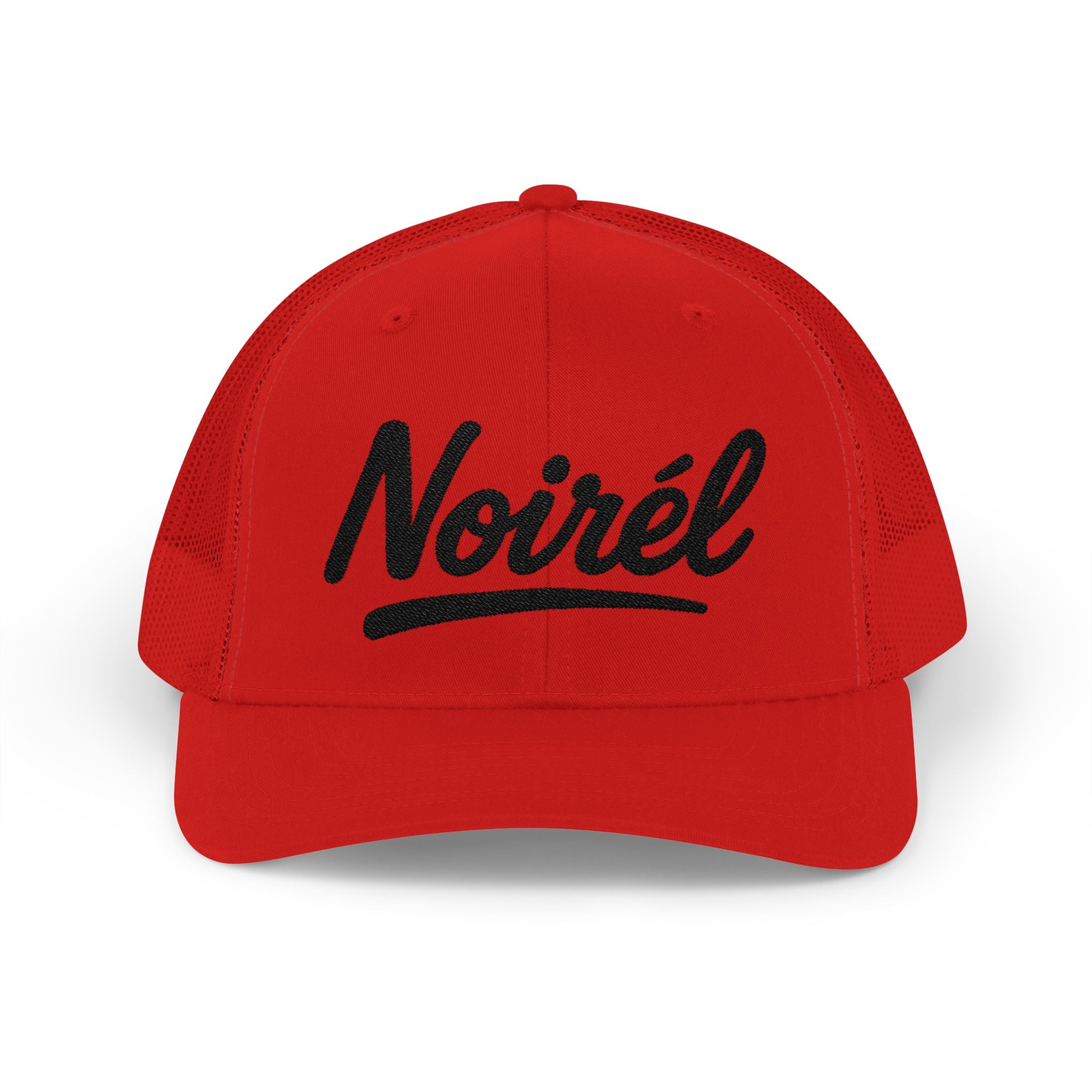 Noirél Trucker Cap — Retro Script Snapback Hat