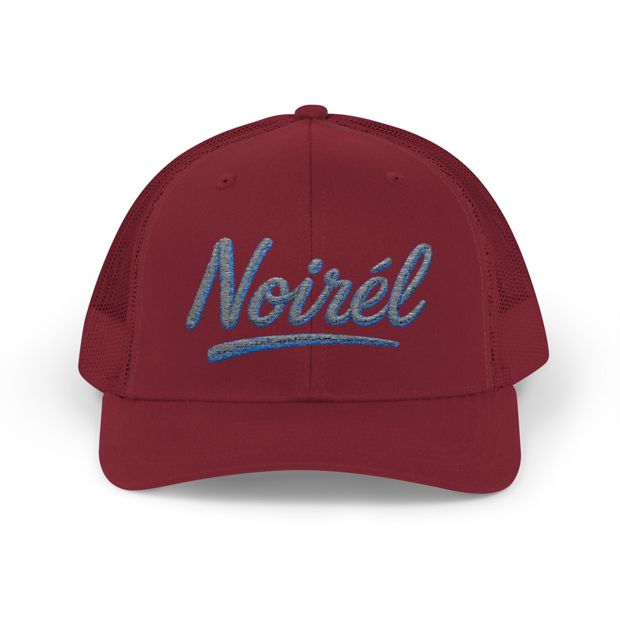 Noirél Script Trucker Cap — Sparkle Embroidered Snapback Hat