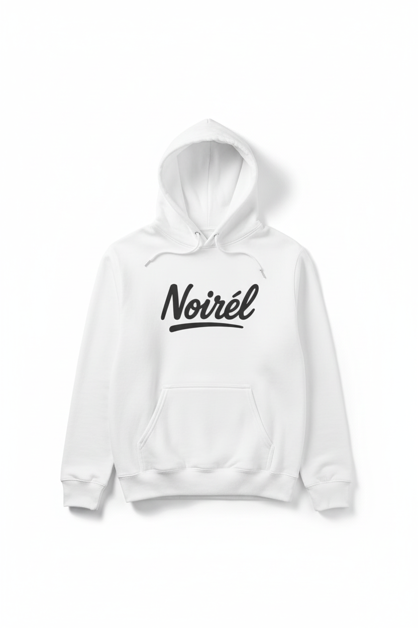 Noirél Hoodie | Script Logo Pullover, Minimal Streetwear