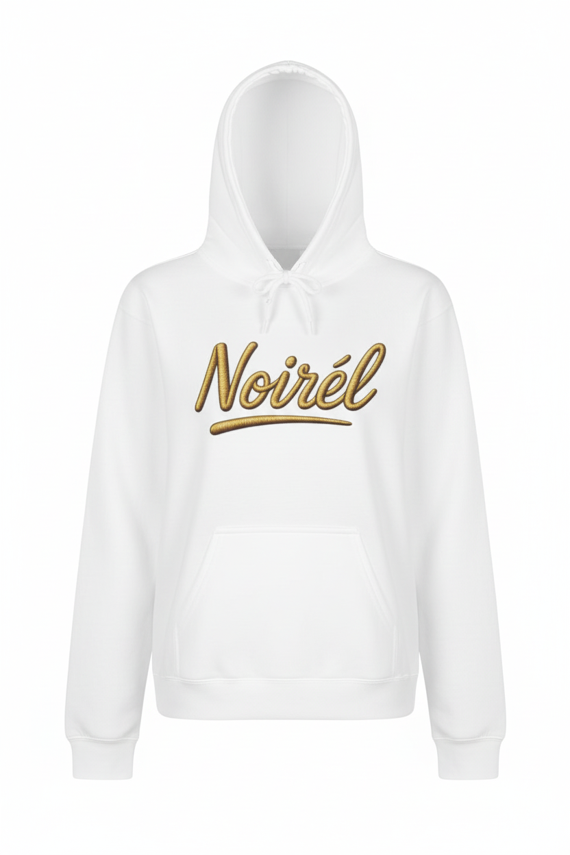NOIREL Hoodie – Gold Script Print