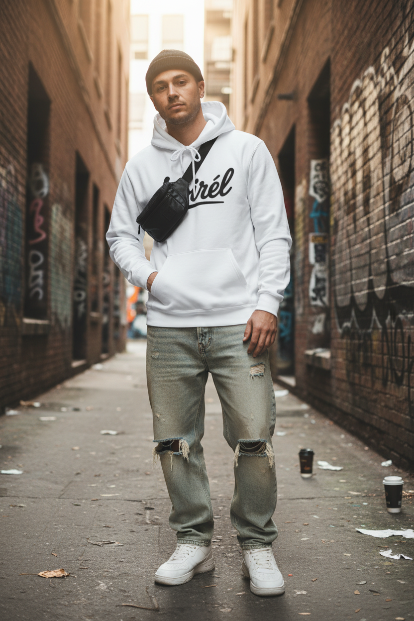 Noirél Hoodie | Script Logo Pullover, Minimal Streetwear