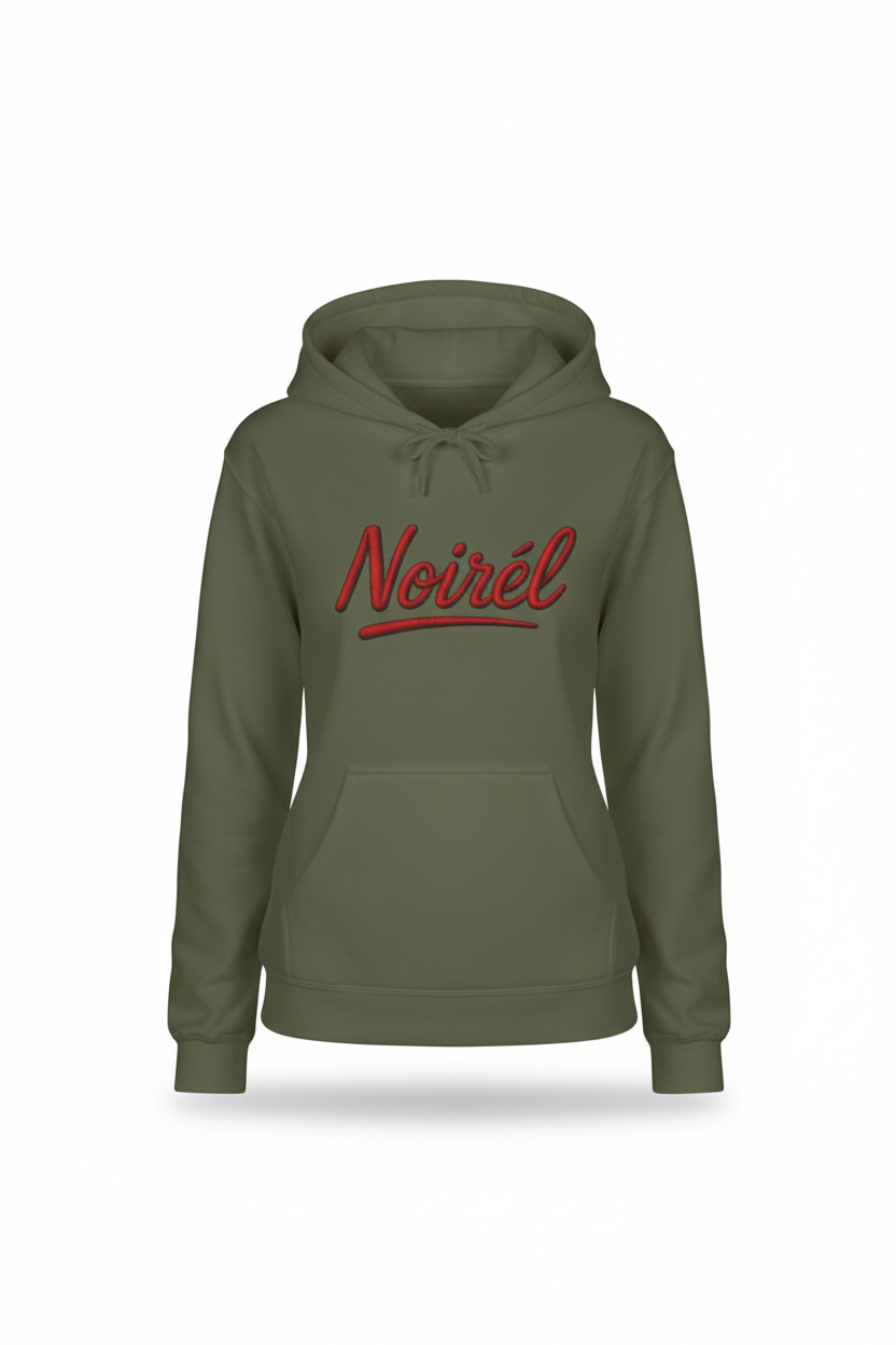 NOIRÉL Hoodie – Script Logo Red Print