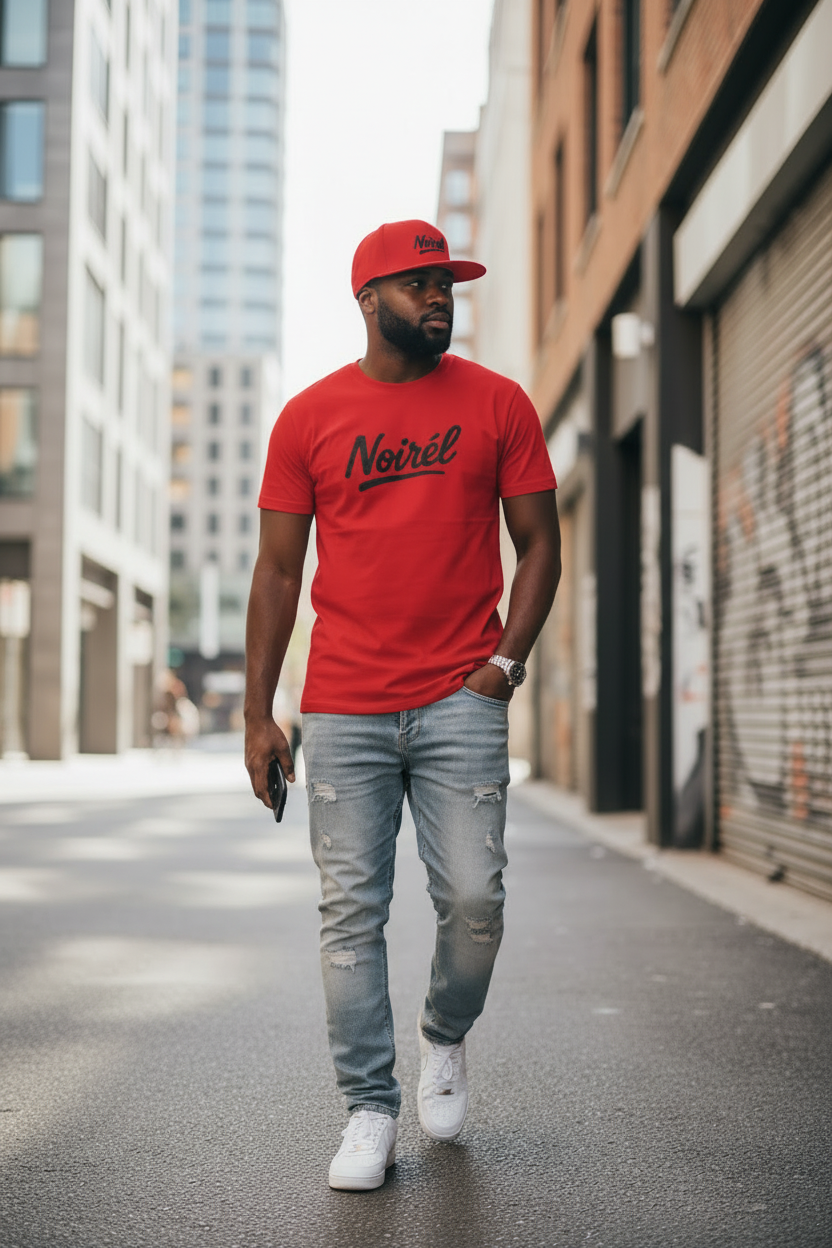 NOIRÉL T-Shirt – Black Script Print