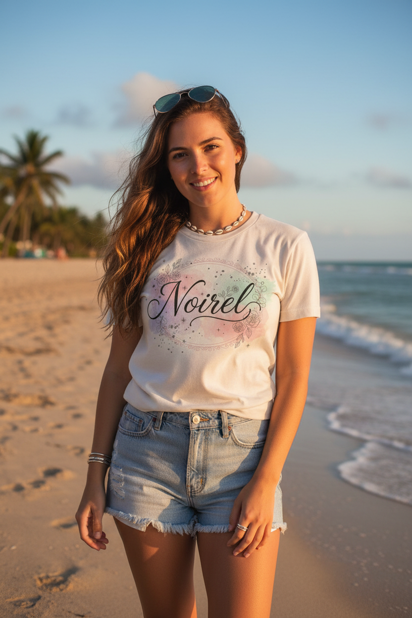 NOIRÉL T-Shirt – Aquarell Script