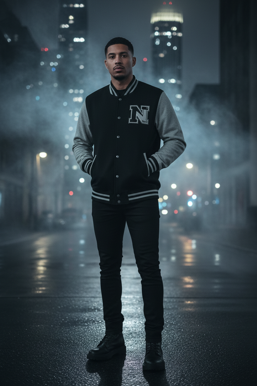NOIRÉL Varsity Jacket – Behold Different