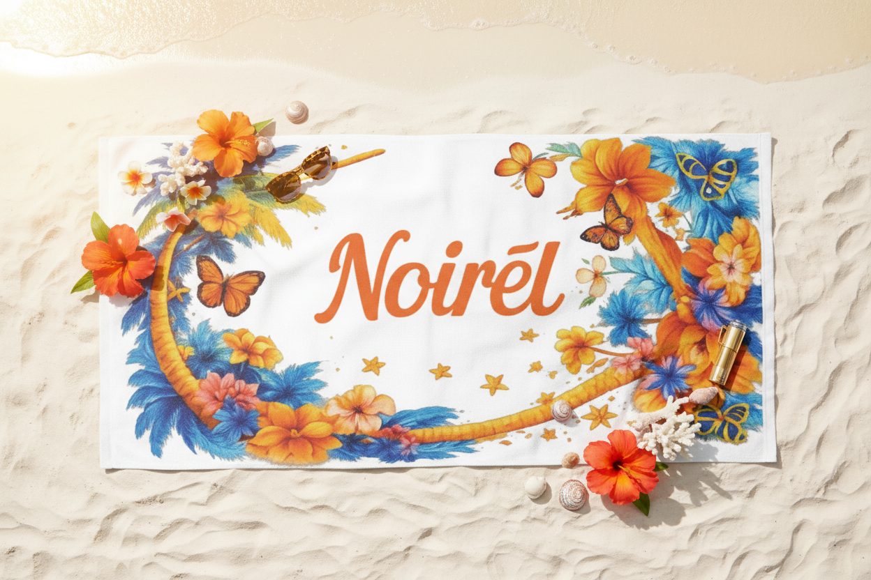 NOIRÉL Beach Towel – Minimal White
