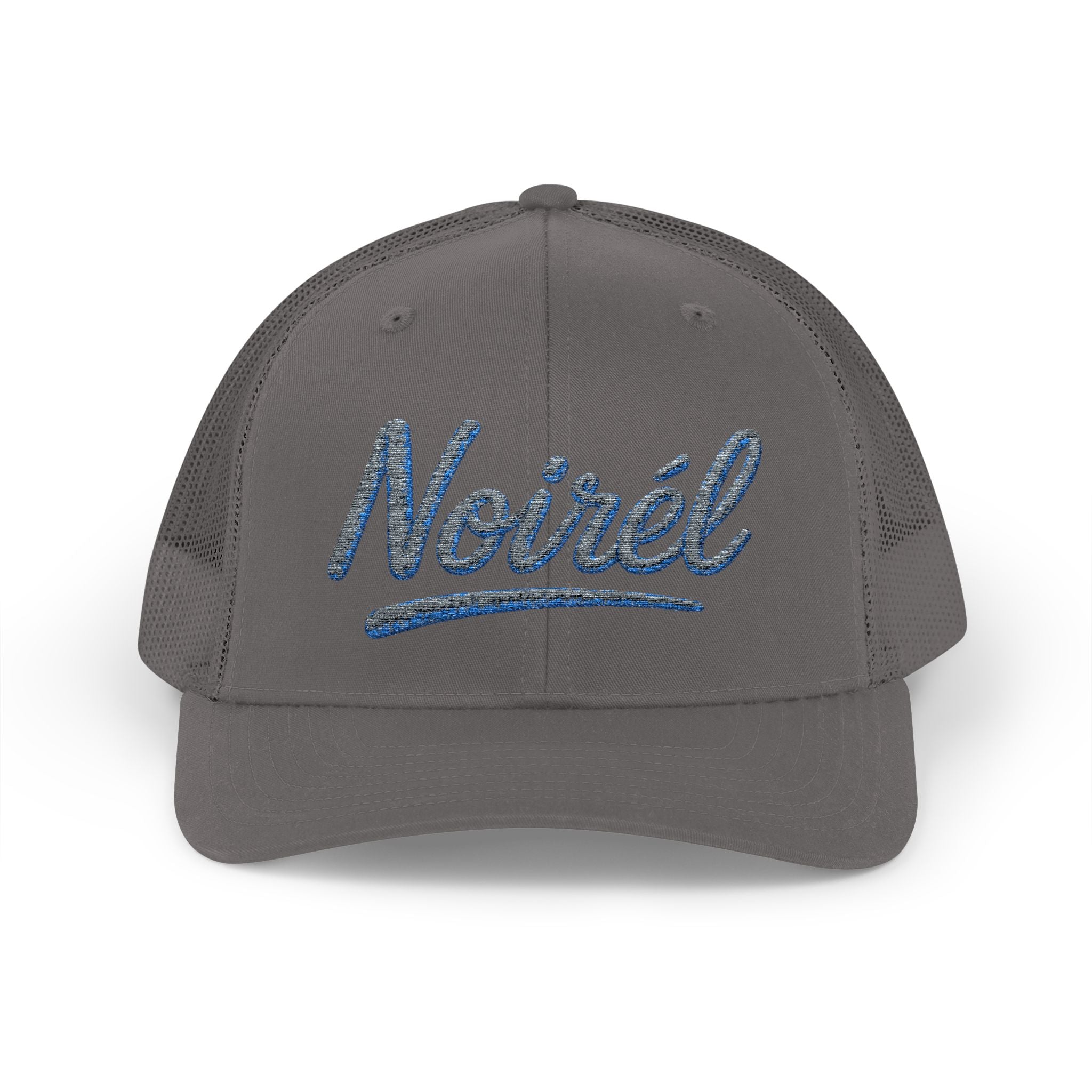 Noirél Script Trucker Cap — Sparkle Embroidered Snapback Hat