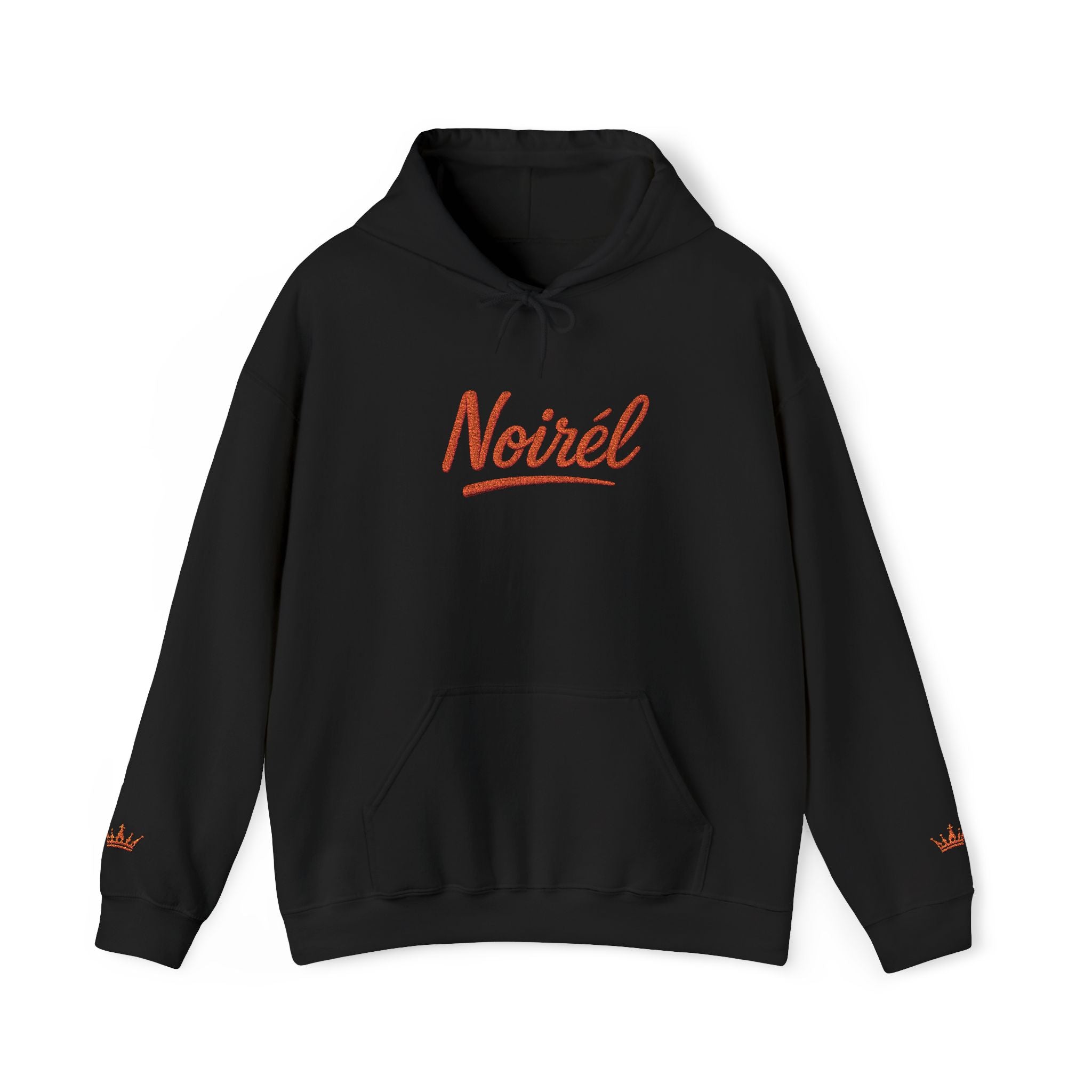 NOIRÉL Script Hoodie – Orange gesticktes Logo