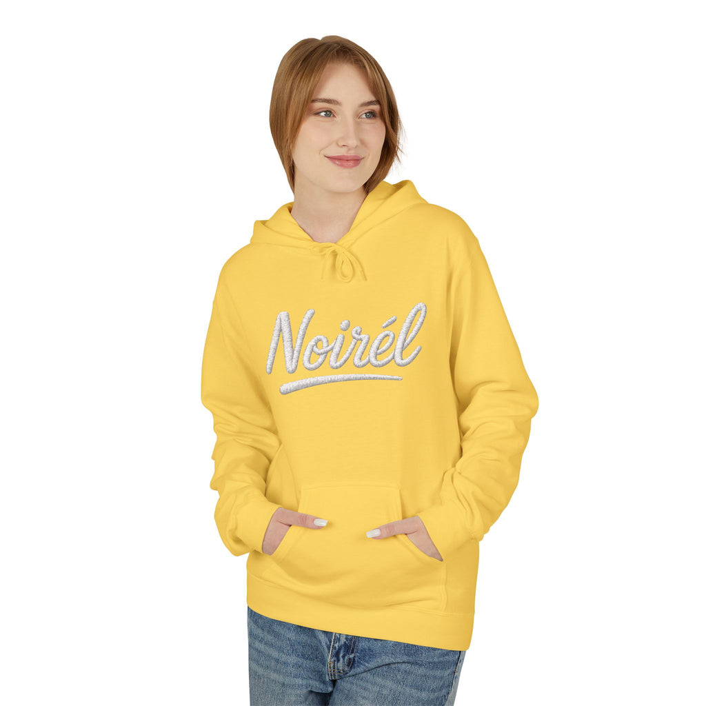 NOIREL Hoodie – white Script Print