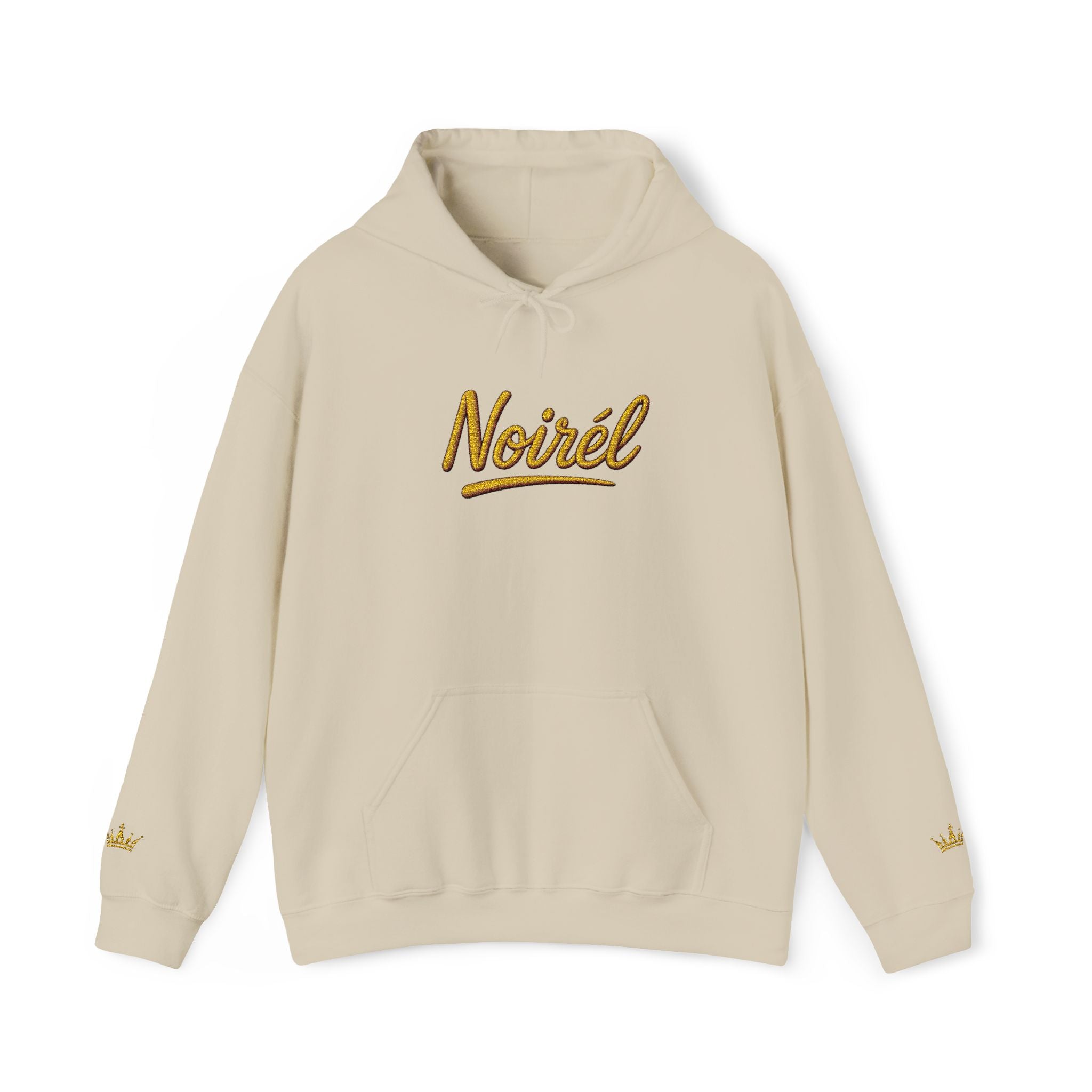 NOIRÉL Script Hoodie – Gold gesticktes Logo