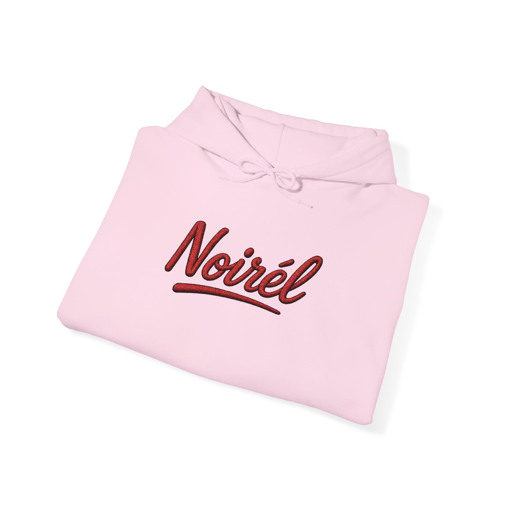 NOIRÉL Script Hoodie – Rot gesticktes Logo
