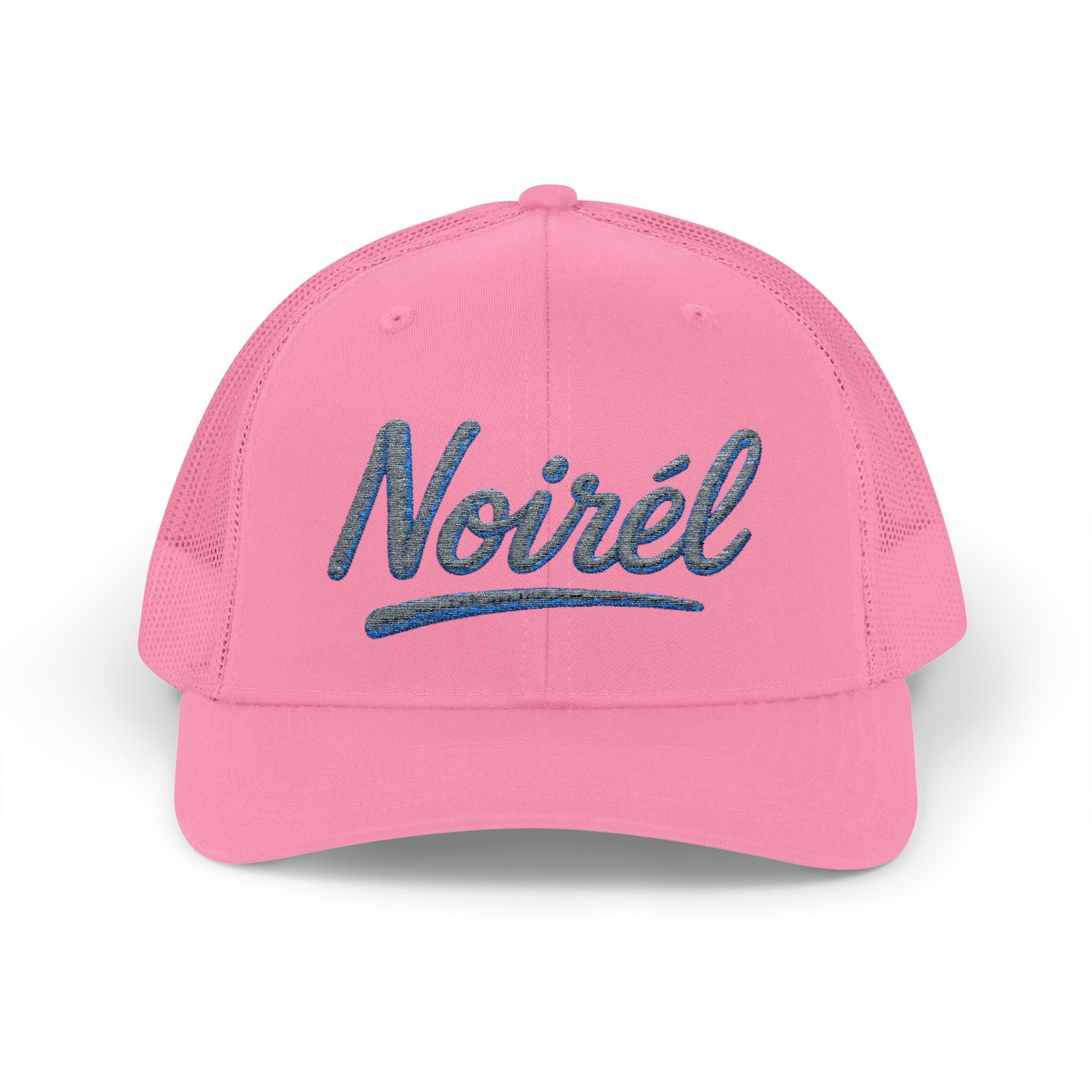 Noirél Script Trucker Cap — Sparkle Embroidered Snapback Hat