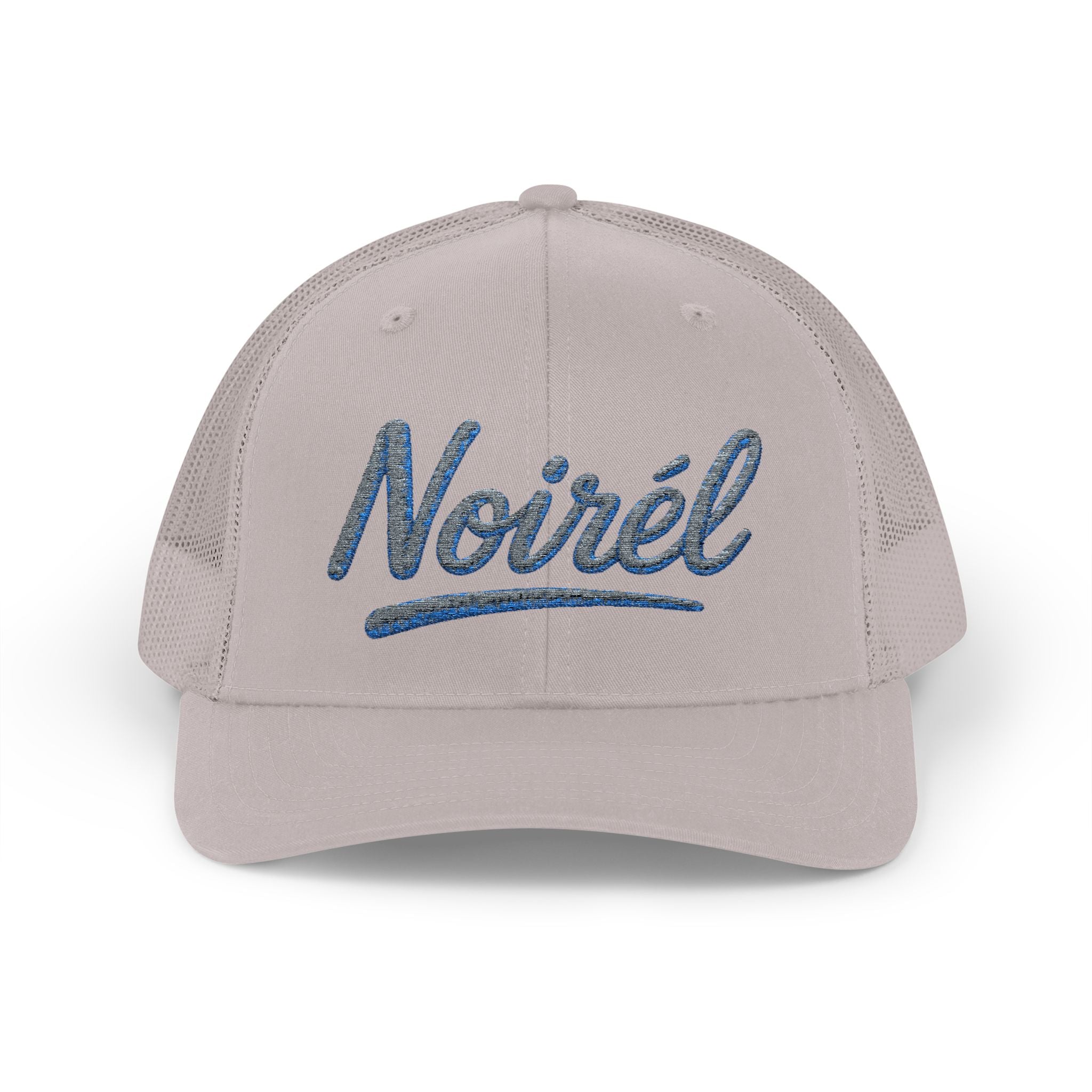 Noirél Script Trucker Cap — Sparkle Embroidered Snapback Hat