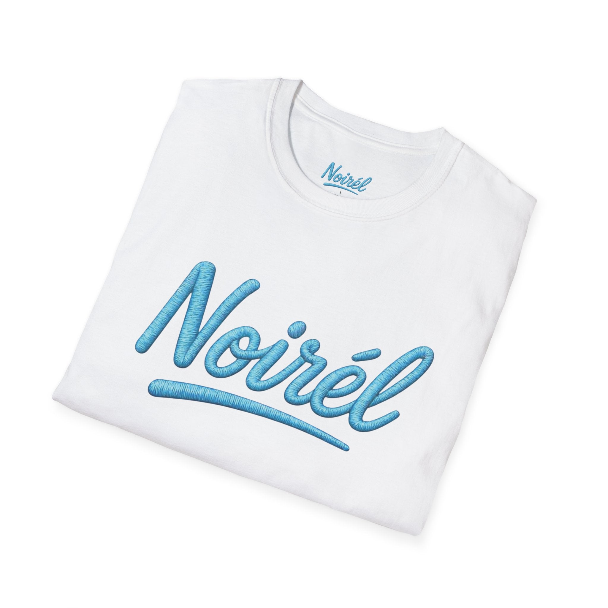 NOIRÉL T-Shirt – Light Blue Script Print