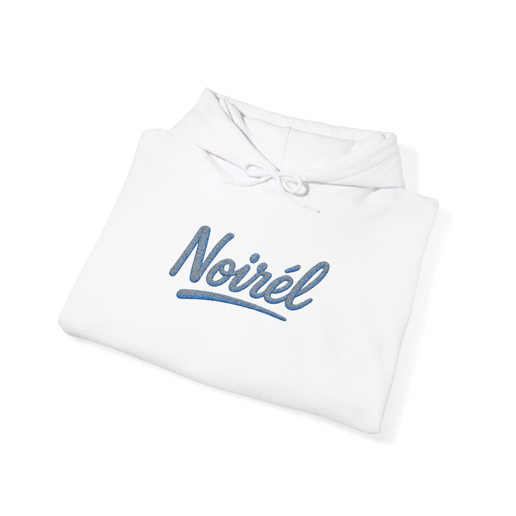 NOIRÉL Script Hoodie – Hellblau gesticktes Logo