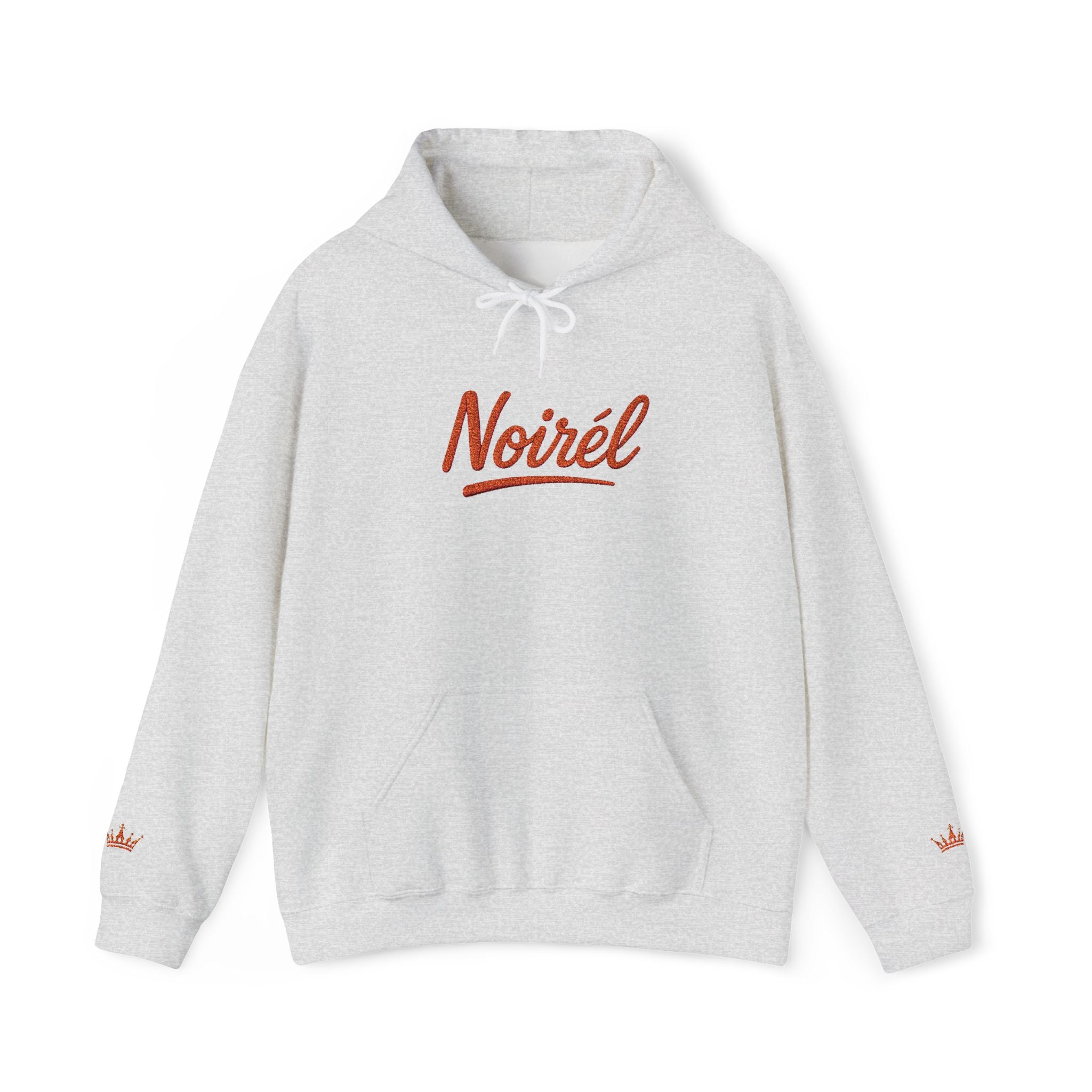 NOIRÉL Script Hoodie – Orange gesticktes Logo