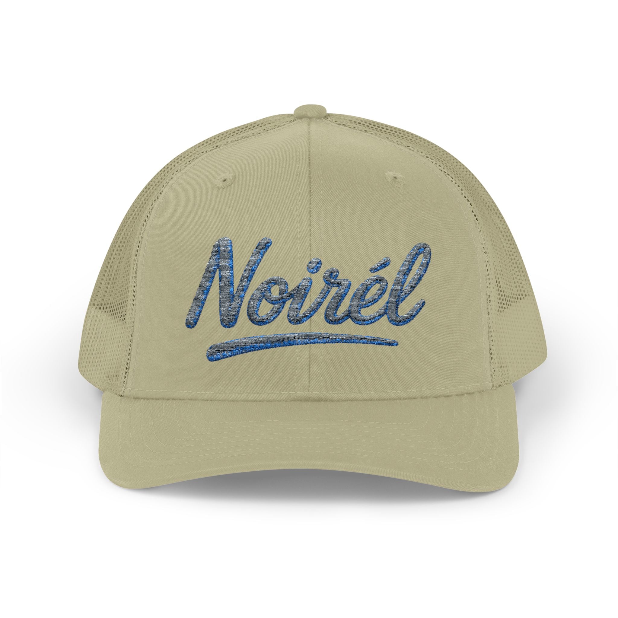 Noirél Script Trucker Cap — Sparkle Embroidered Snapback Hat