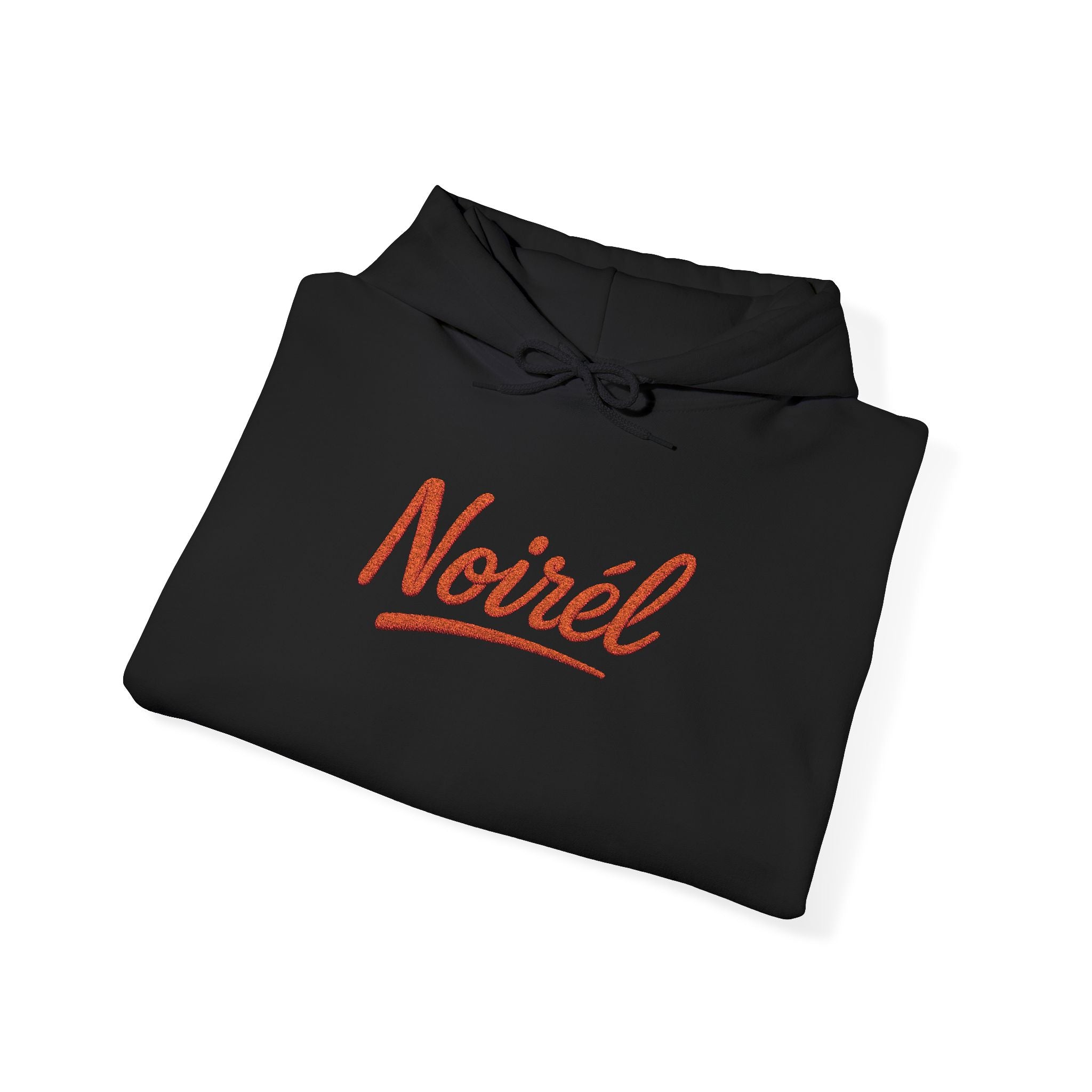 NOIRÉL Script Hoodie – Orange gesticktes Logo