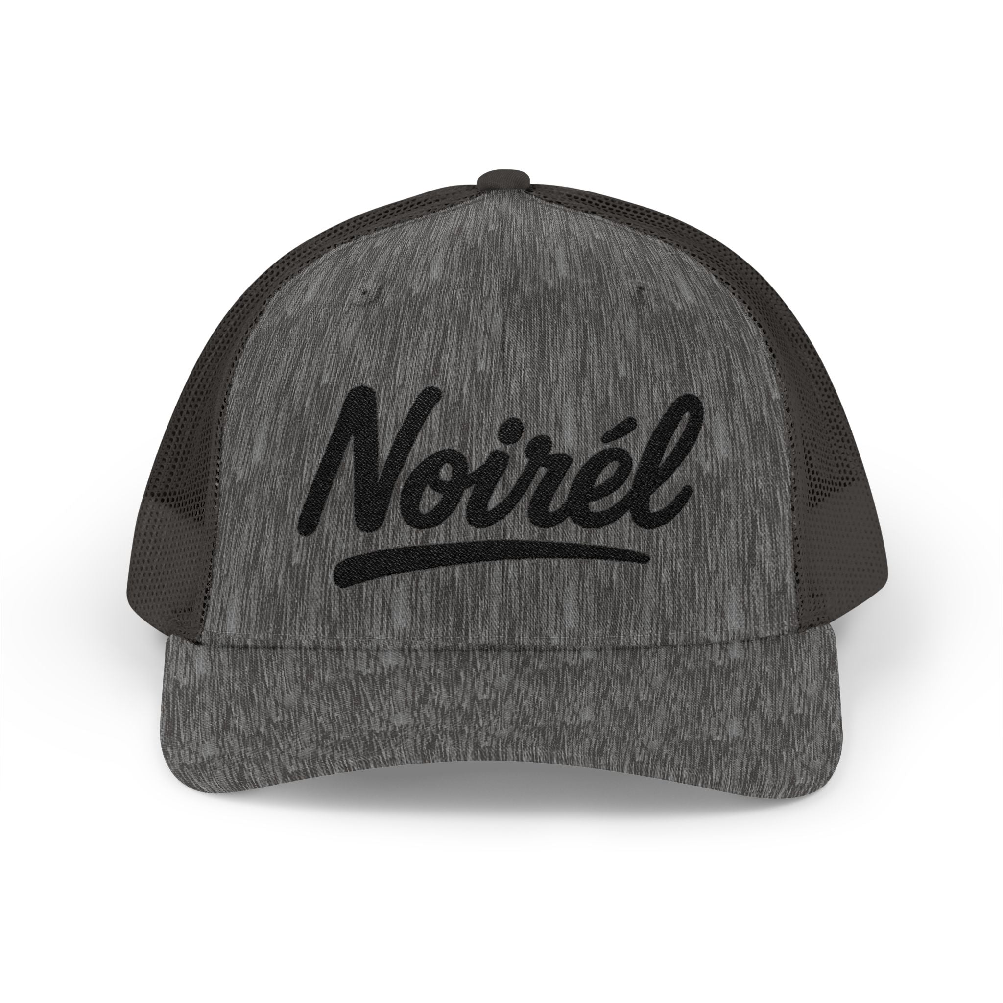 Noirél Trucker Cap — Retro Script Snapback Hat