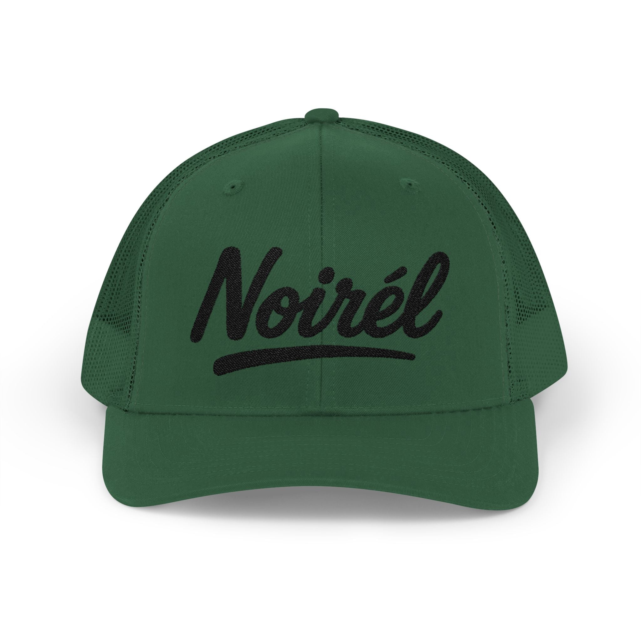 Noirél Trucker Cap — Retro Script Snapback Hat