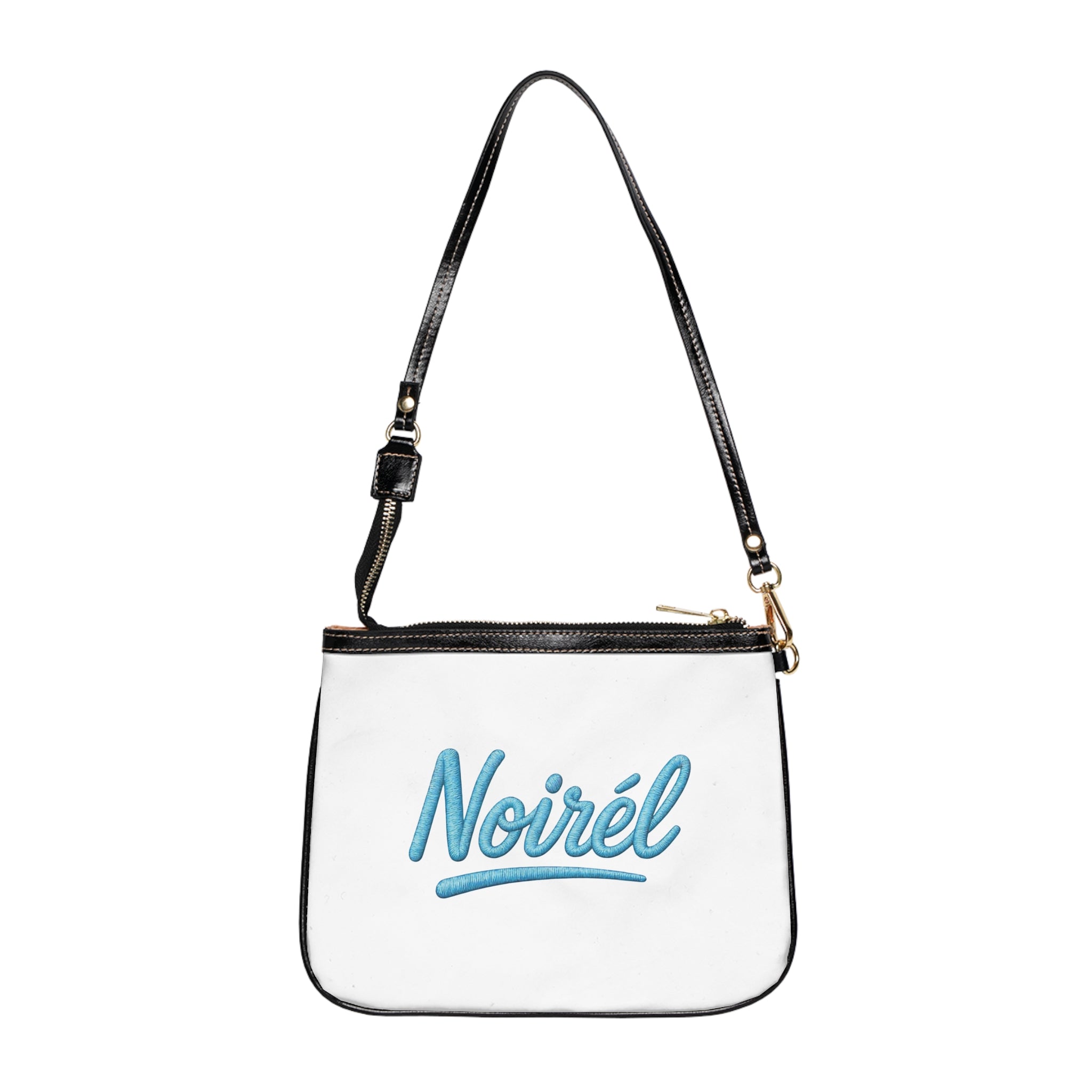 Noirél Small Shoulder Bag – Embroidered Script Crossbody Purse