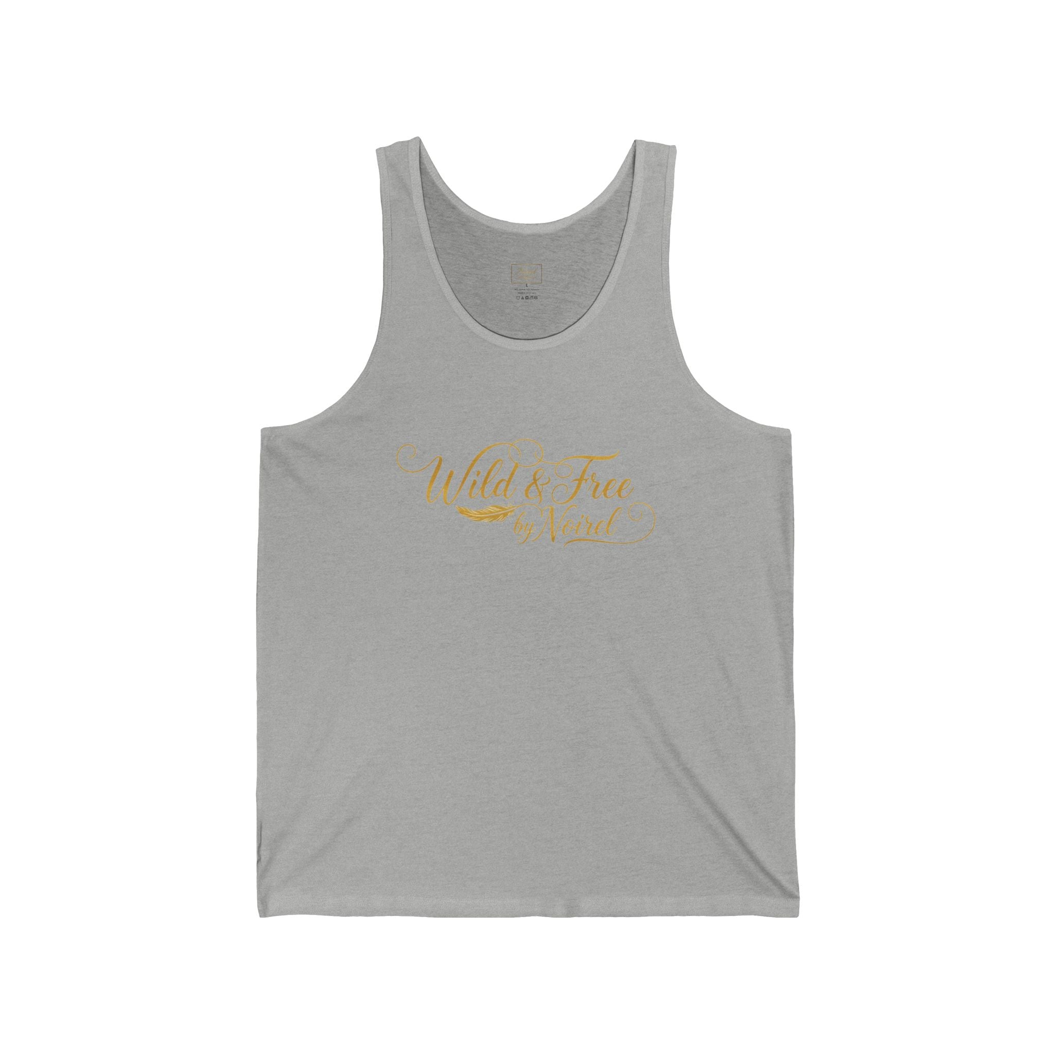 Tank Top — "Wild & Free by Nature" Gold Script Summer Tank