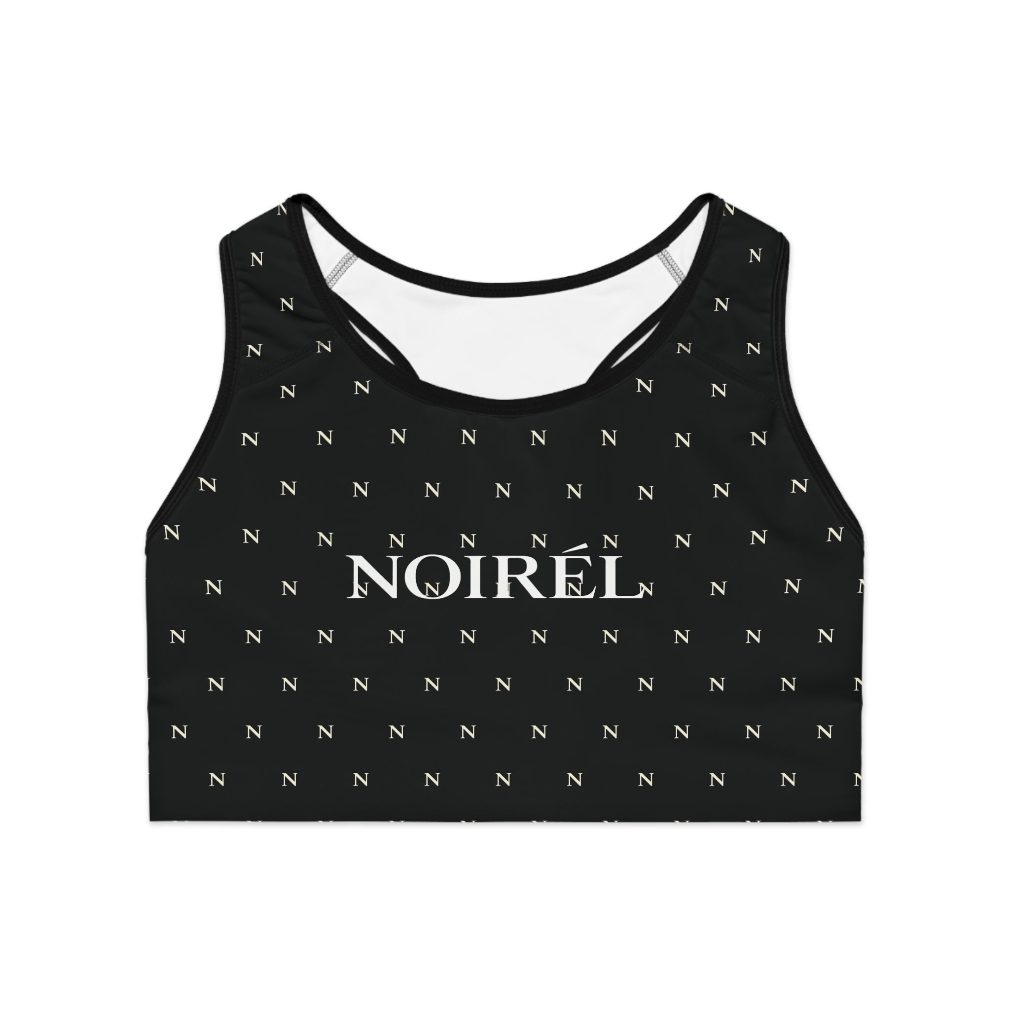 NOIRÉL Sports Bra – White & Black All Over