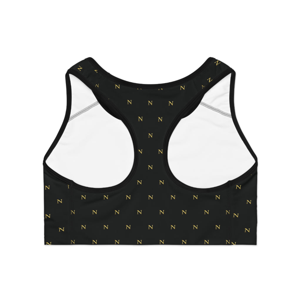 NOIRÉL Sports Bra – Black Gold All Over