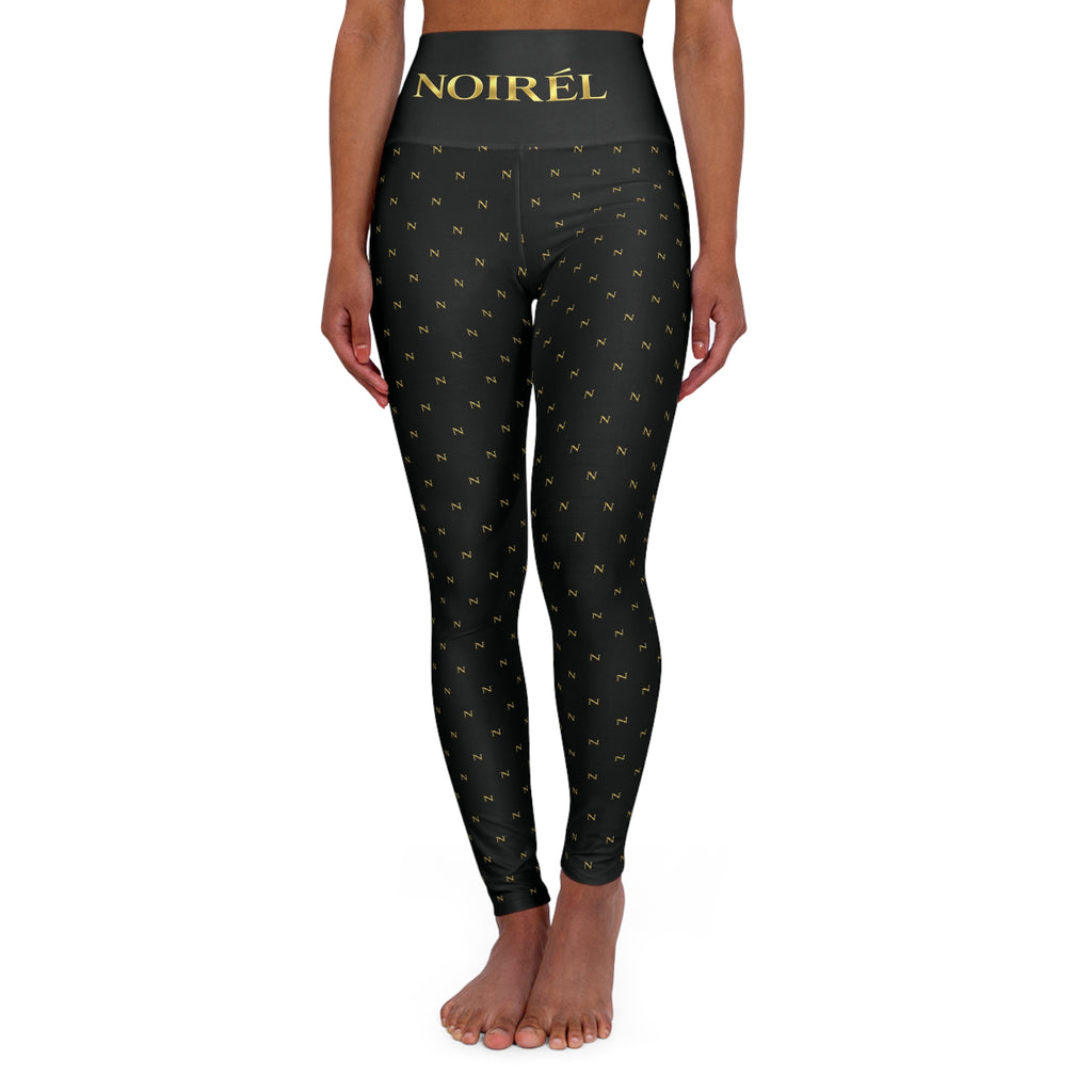 NOIRÉL Yoga Leggings – Black Gold All Over