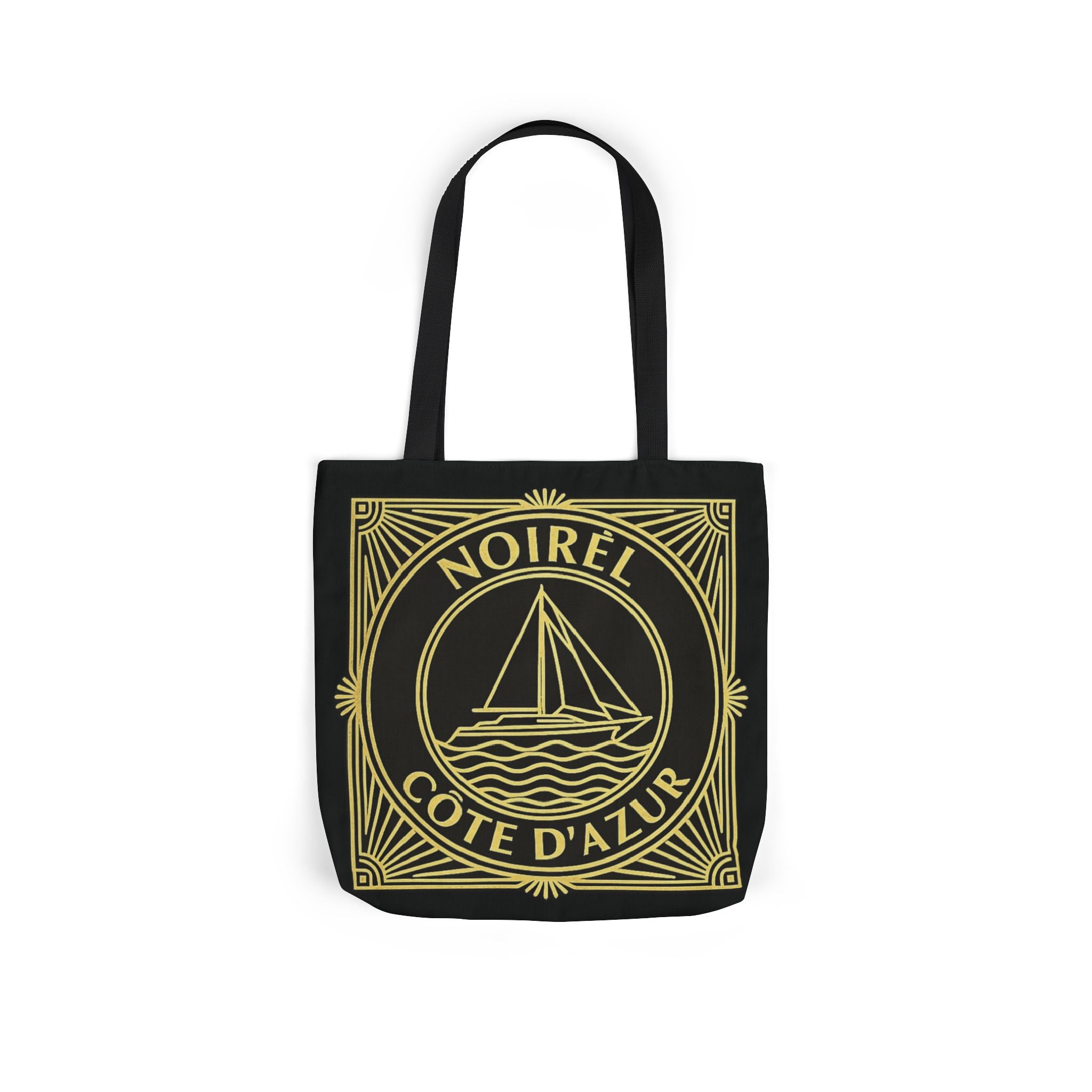 Côte d'Azur Sailboat Canvas Tote — Noirel Vintage Nautical Market Bag