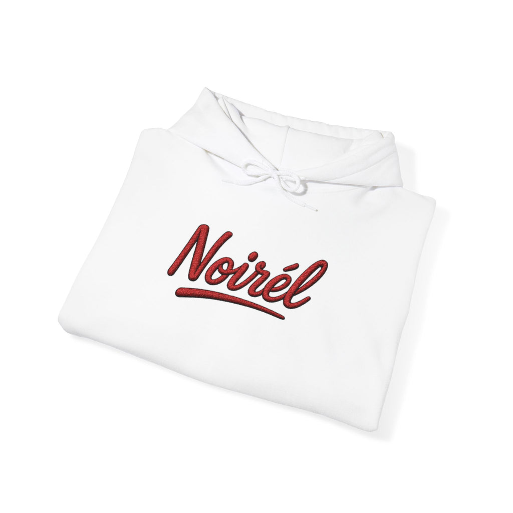 NOIRÉL Script Hoodie – Rot gesticktes Logo